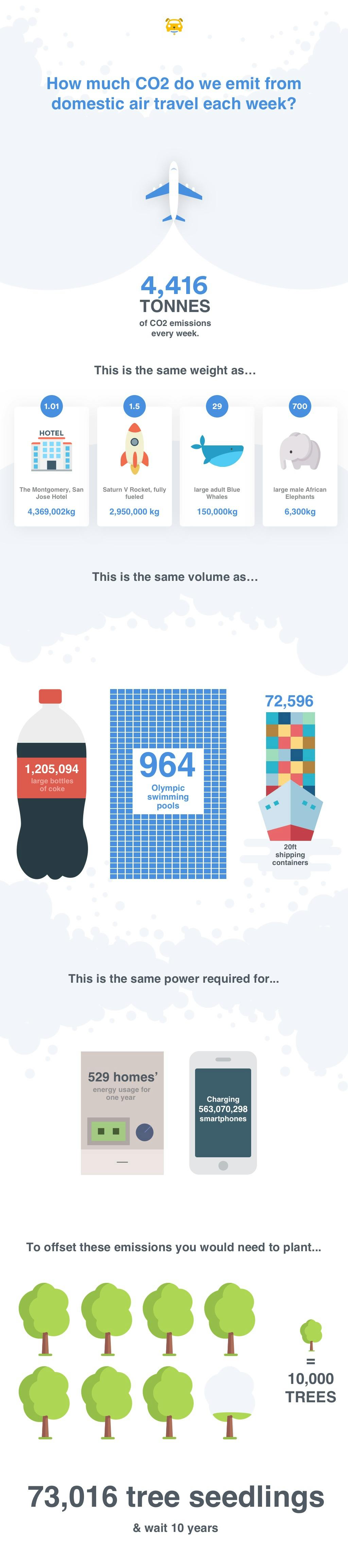 Domestic flight emissions