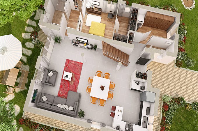 Le plan d'une maison en 3D