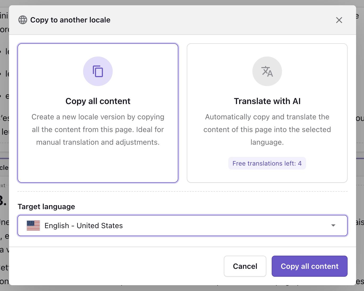 Translate with AI - Prismic