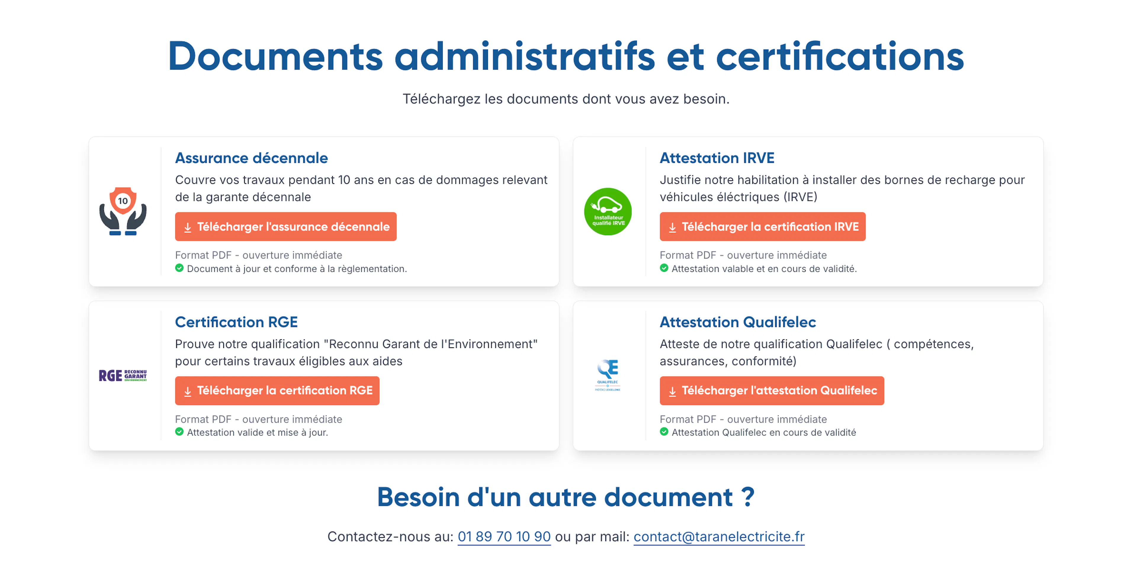 Documents administratifs et certificaitons