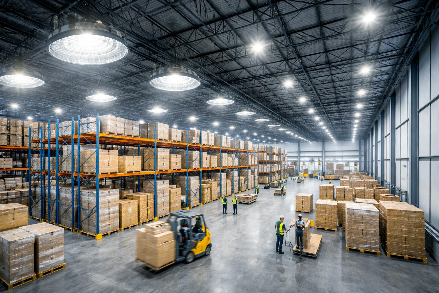 Entrepôt éclairage LED exemple d'installation de LED