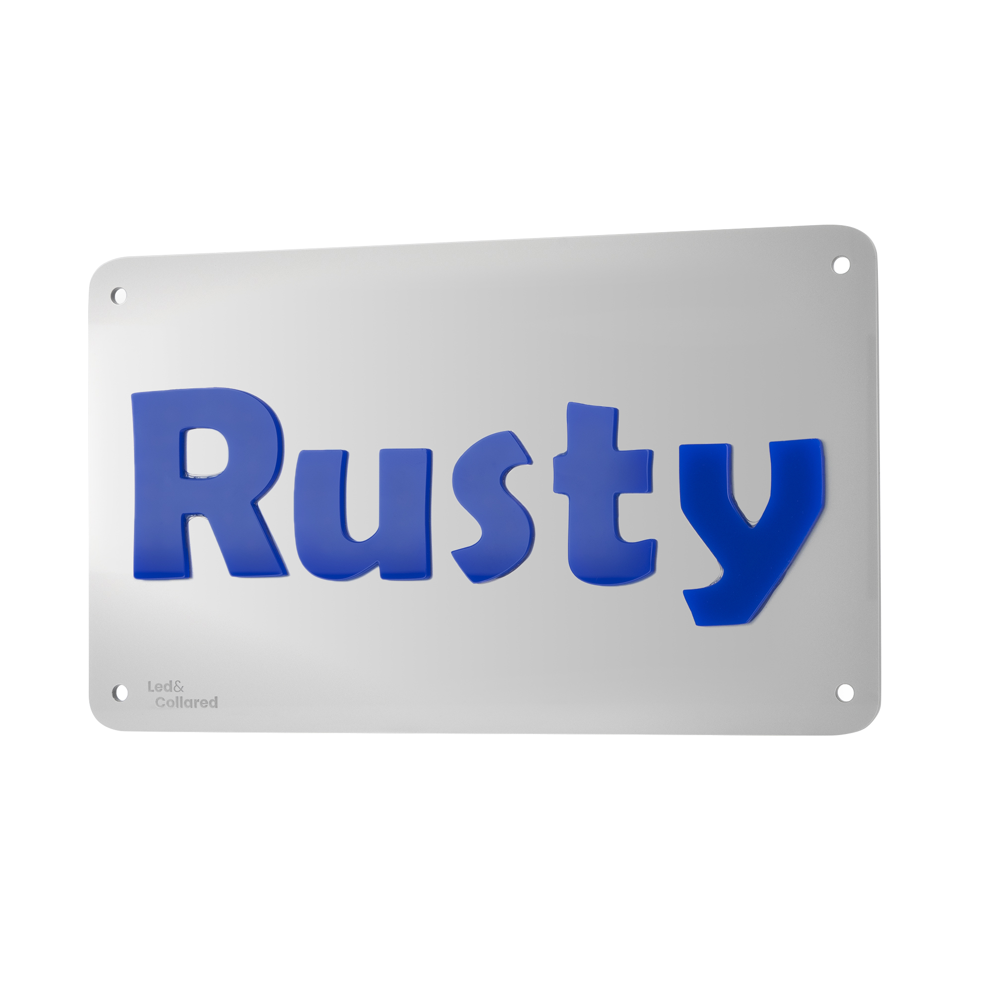 Name Sign - Silver and Royal Blue