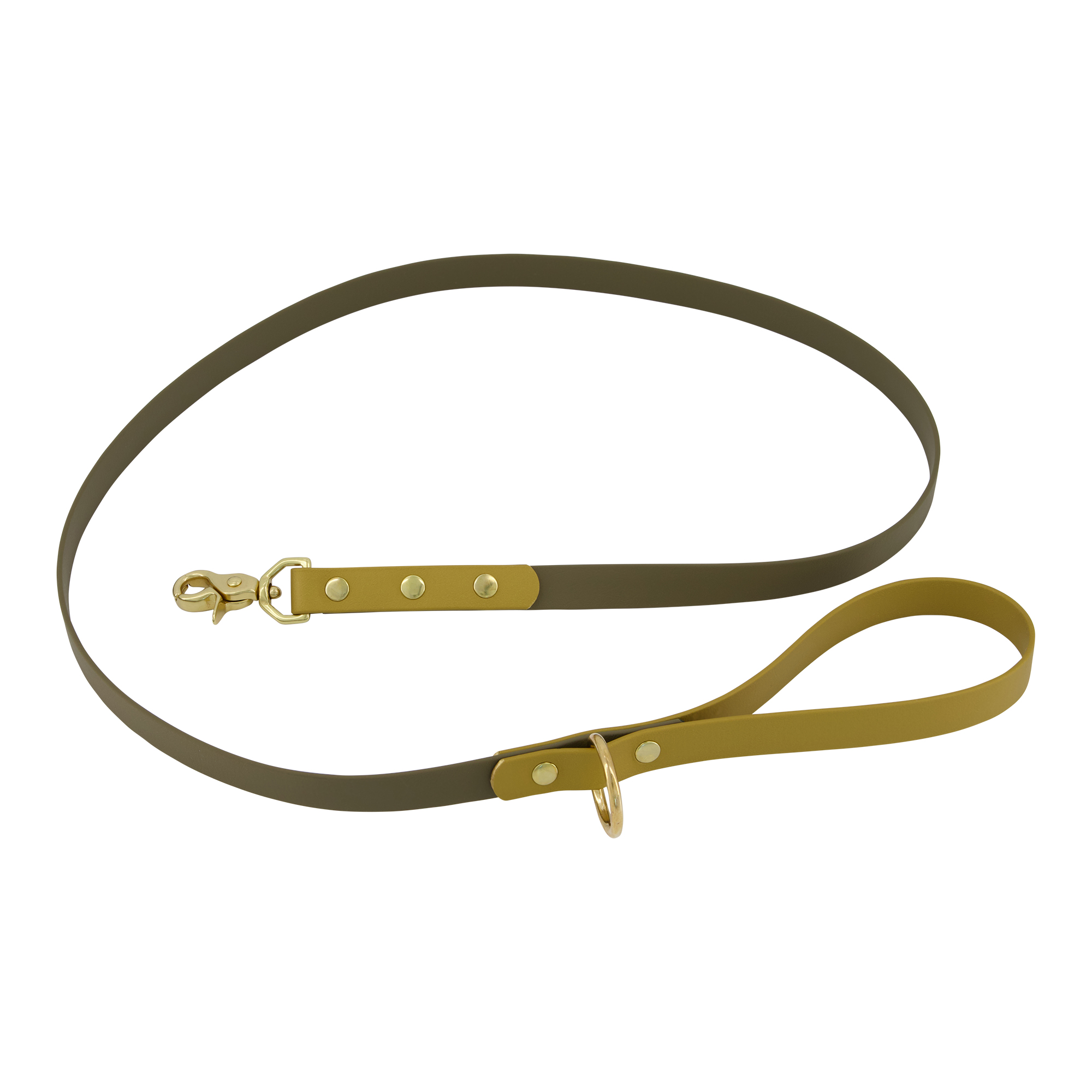 Dog Two-Tone Classic Lead - Olive and Gold