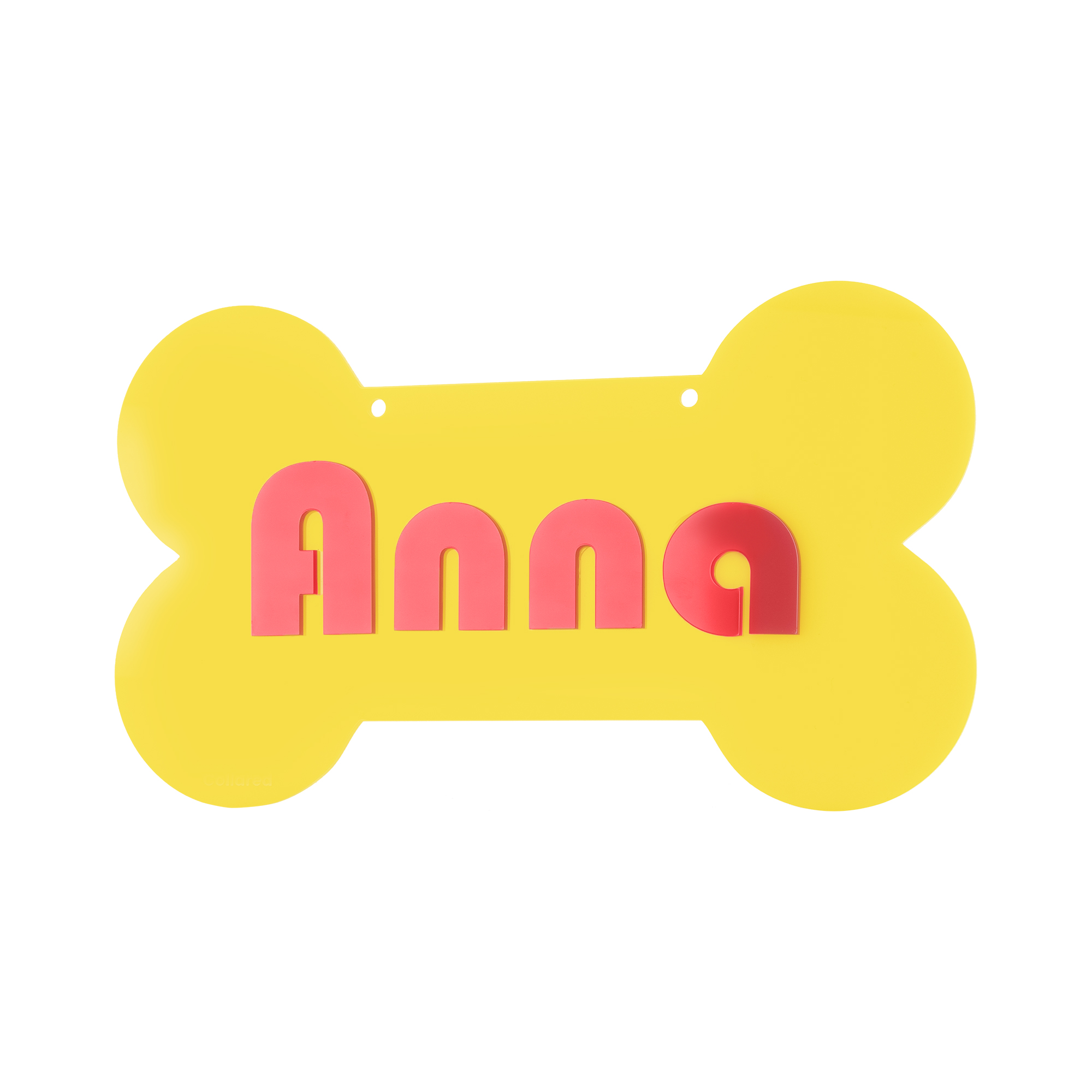 Name Sign - Bone - Yellow and Pink