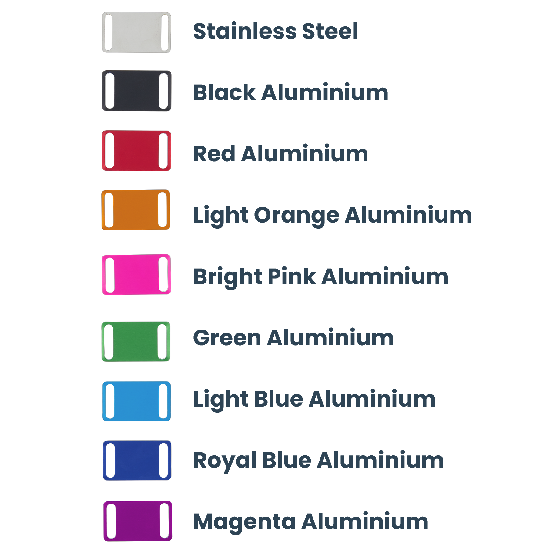 Name Plate Colour Samples