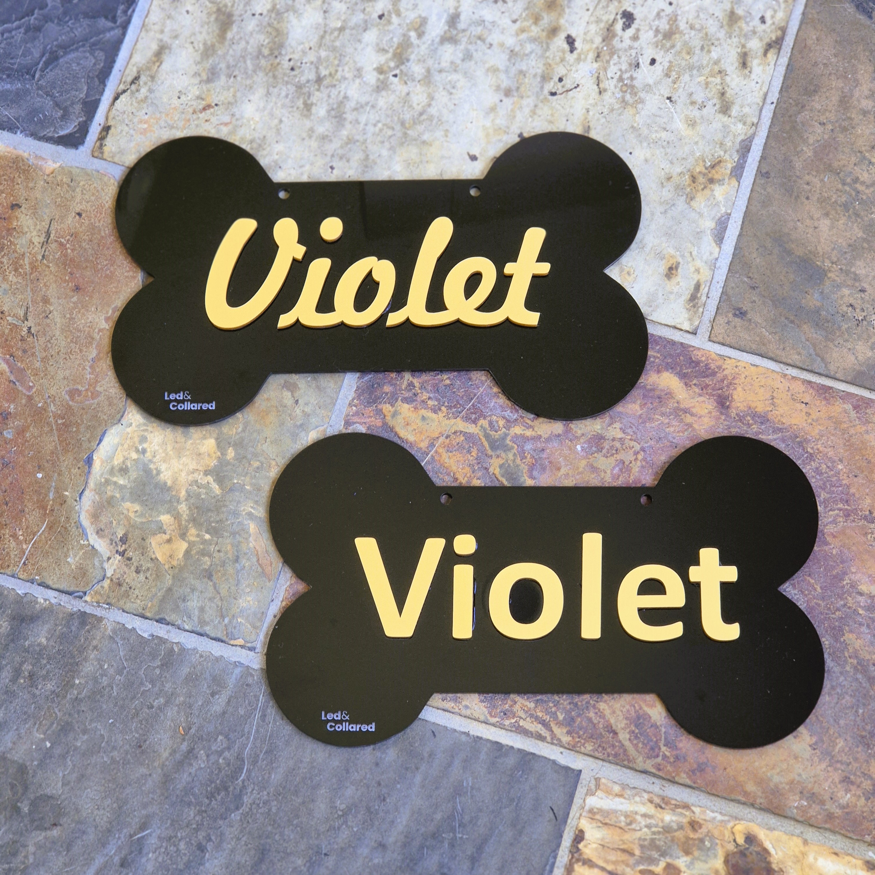 Name Signs - Bones - Black and Gold