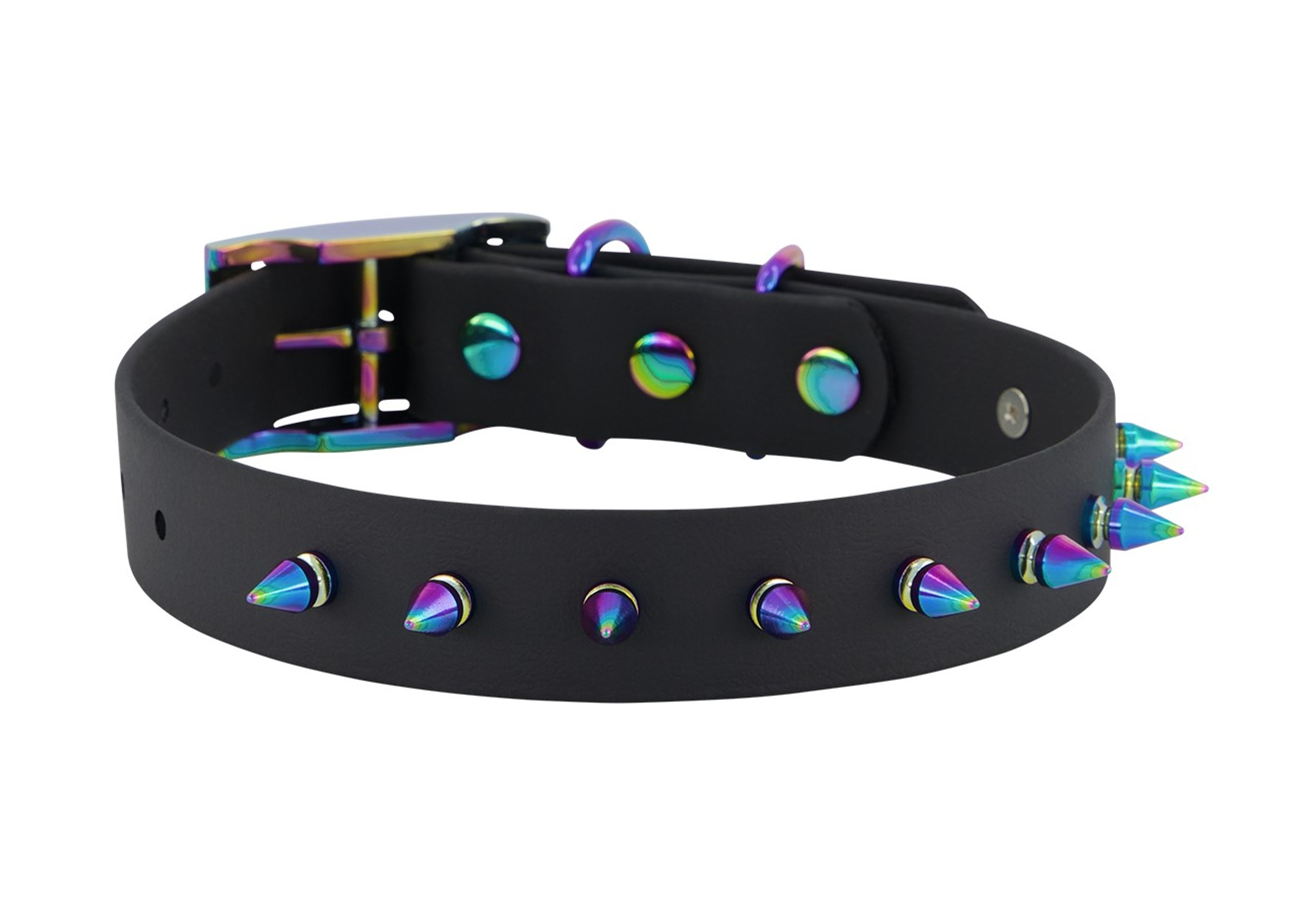 Fierce Spiked Dog Collar - Black and Neo