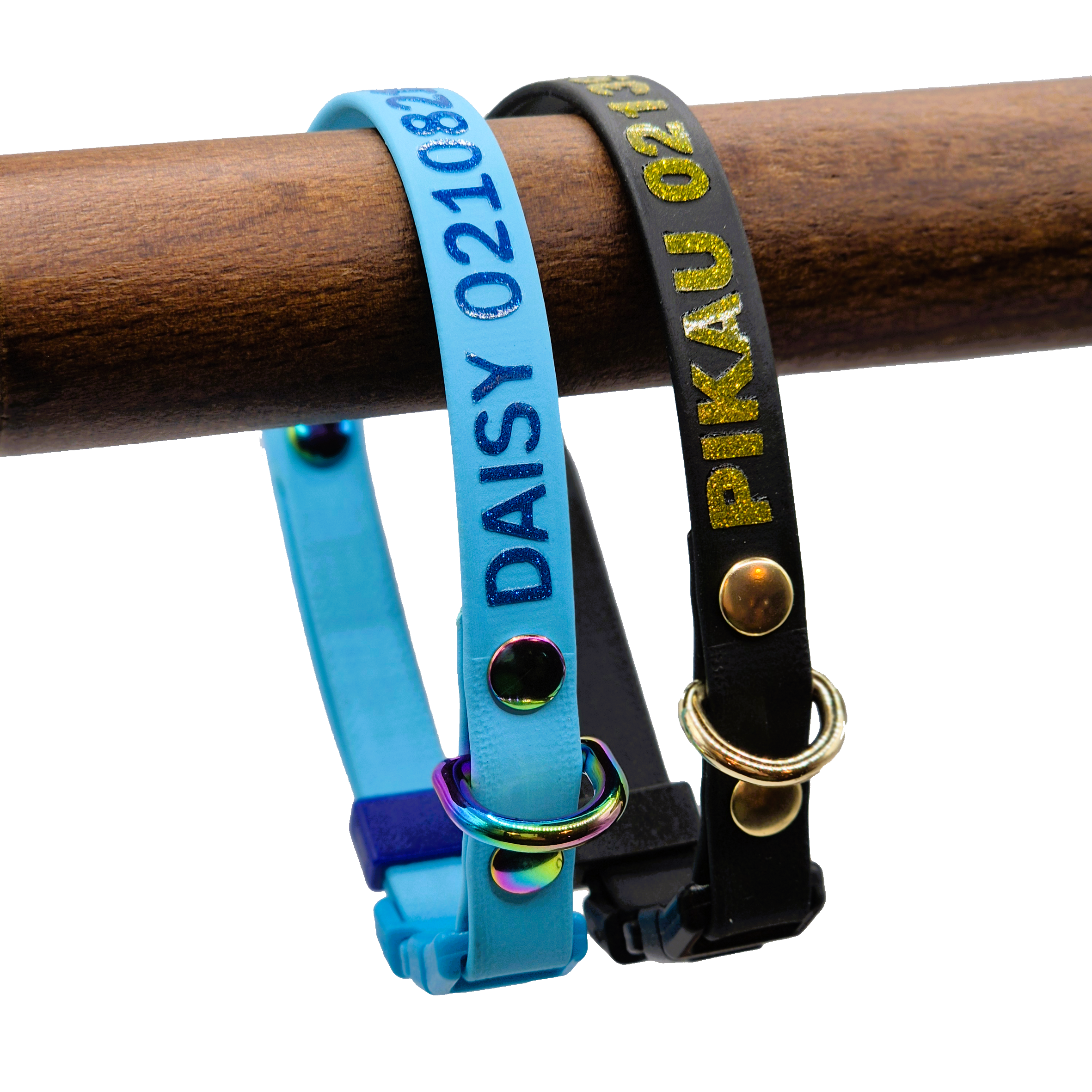 Personalised Cat Collar - Sky Blue and Black