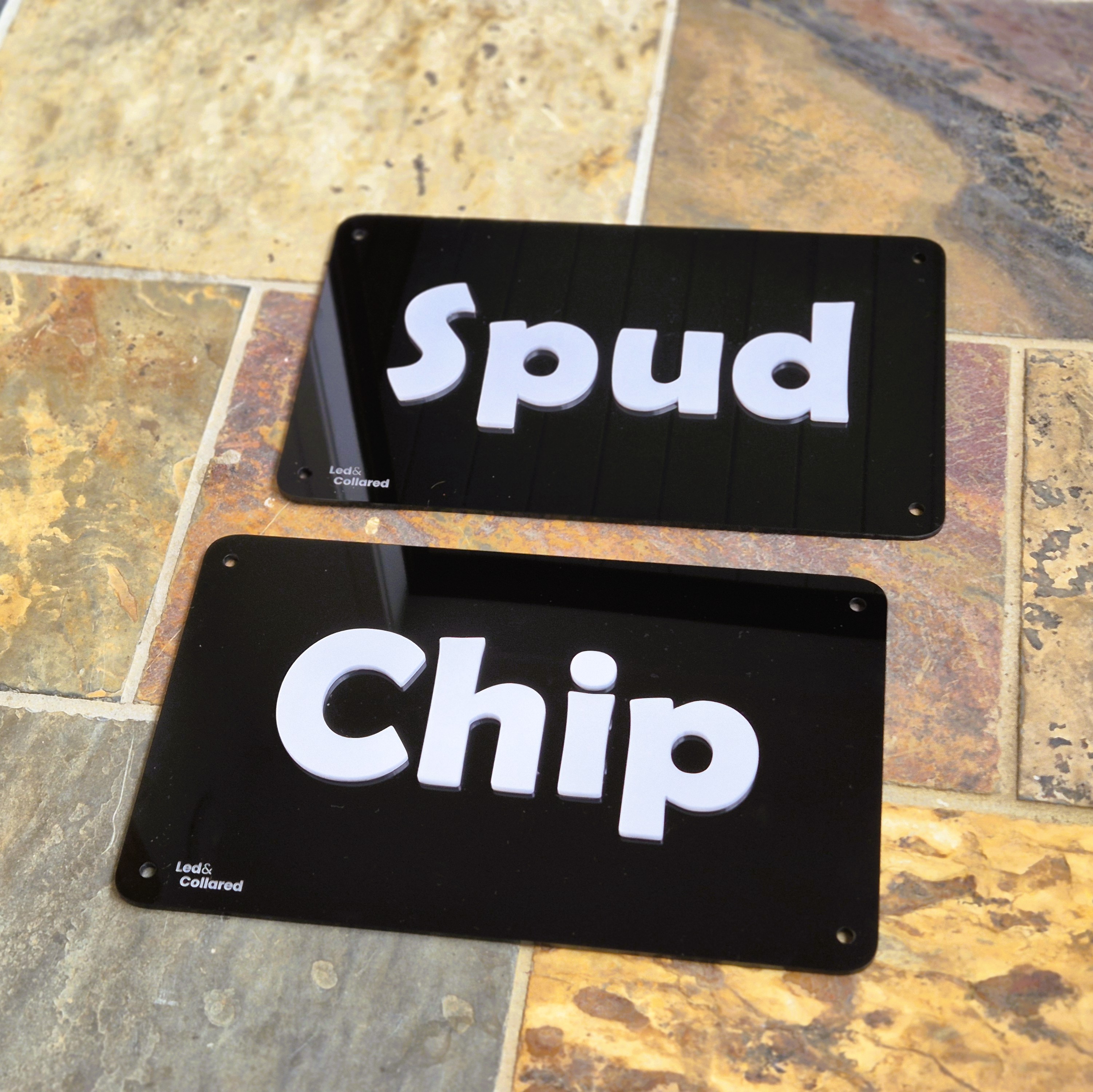 Name Signs - Black and Silver