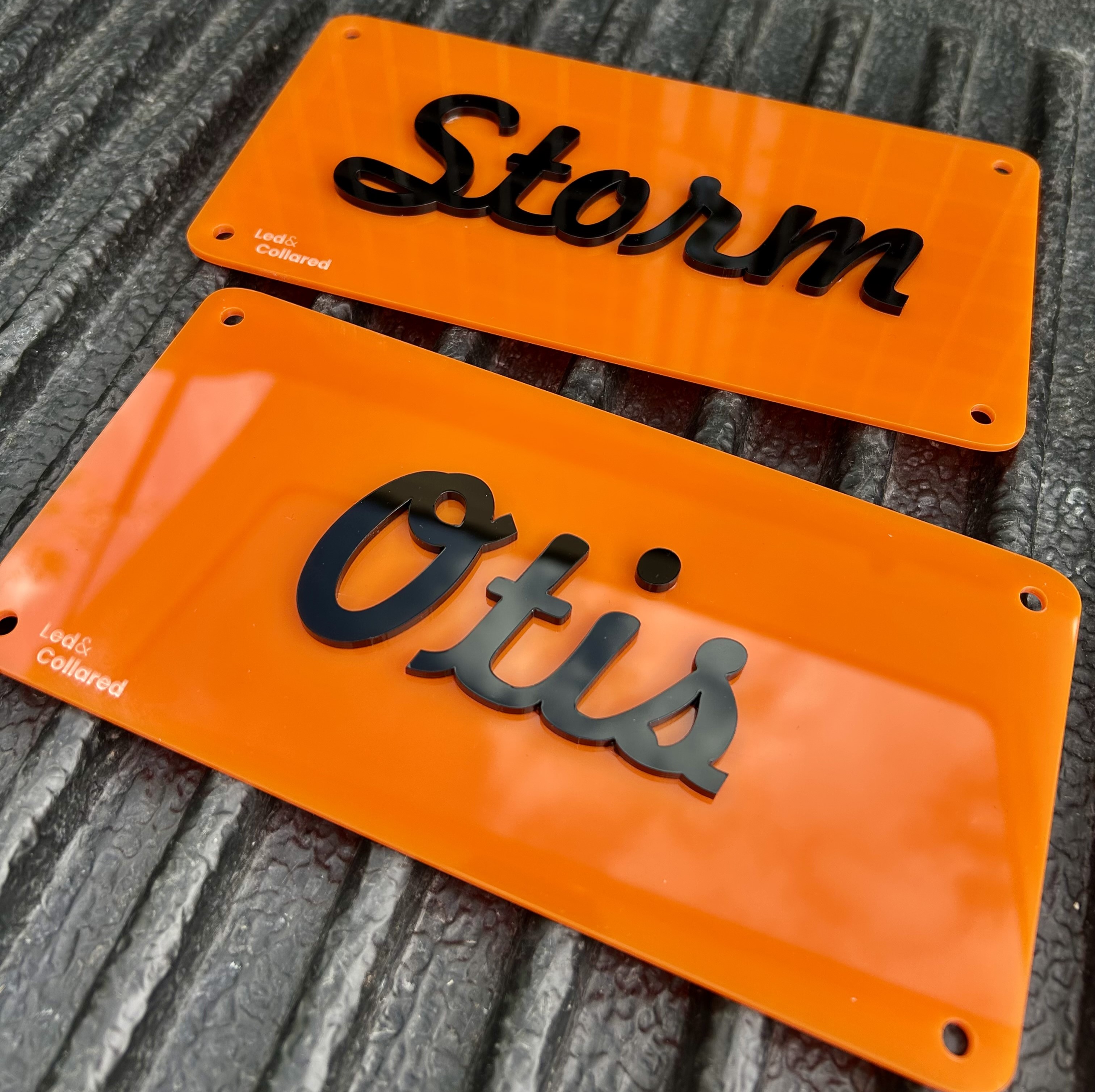 Name Signs - Orange and Black