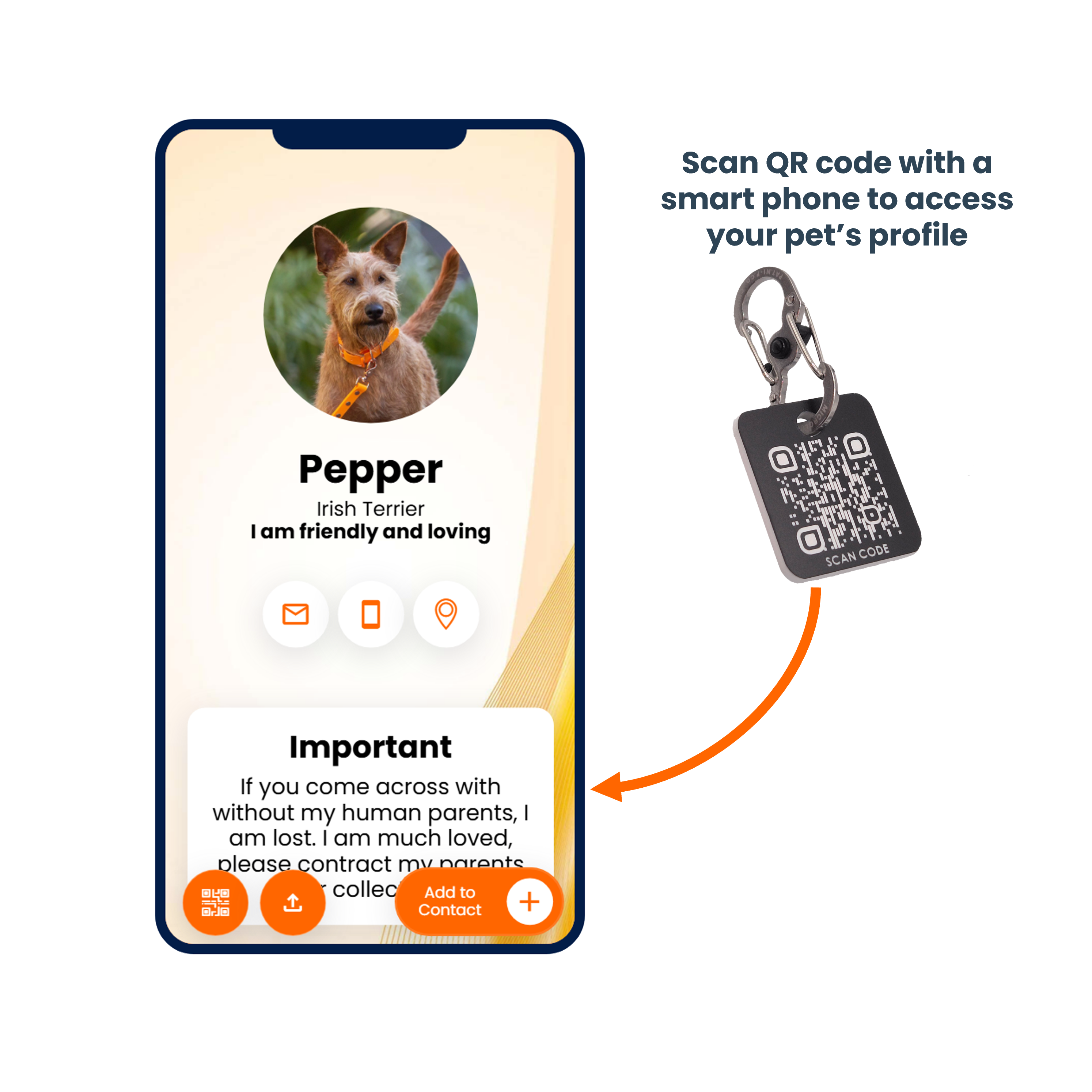 QR Code Hanging Tag - with Mobile Phone