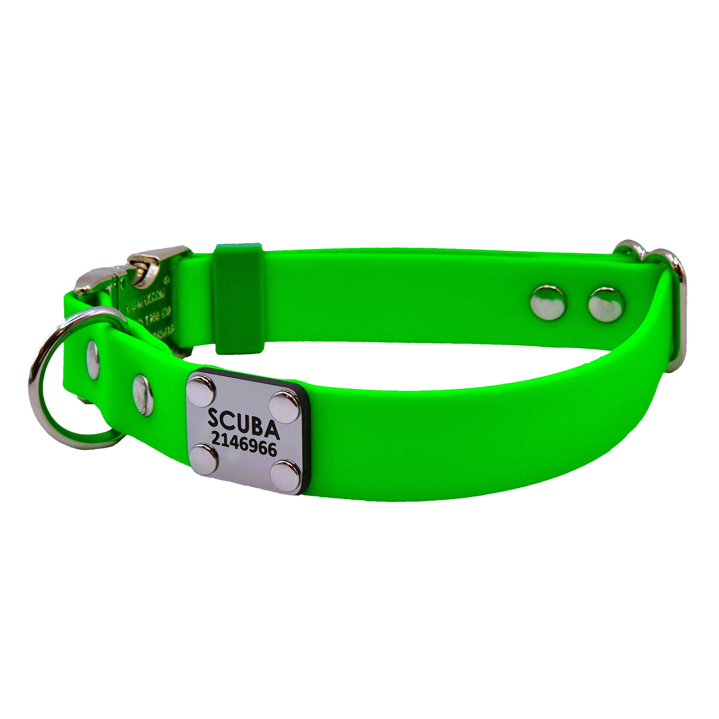 Green Quick Release Dog Collar - Personalised
