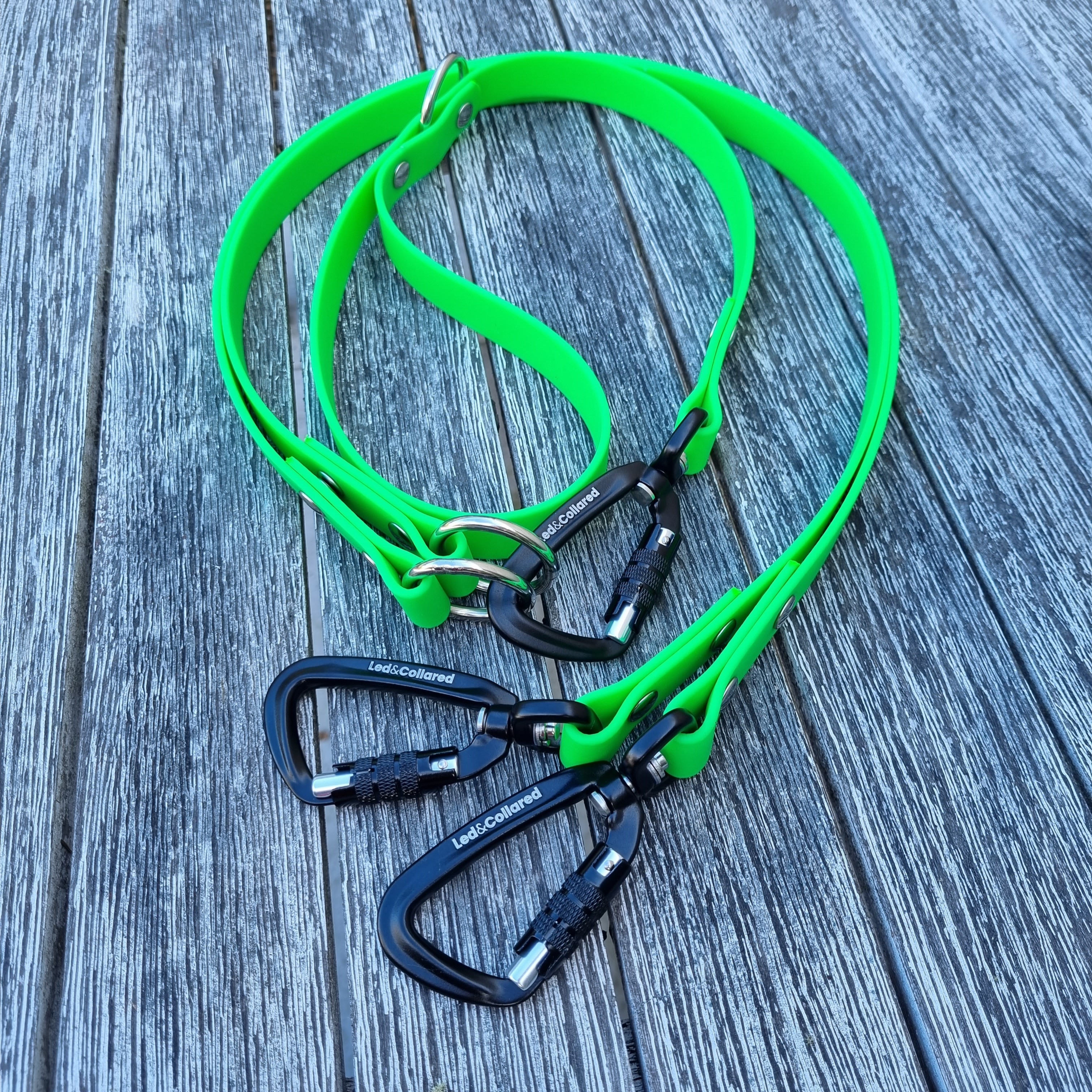 Double Dog Lead - Green