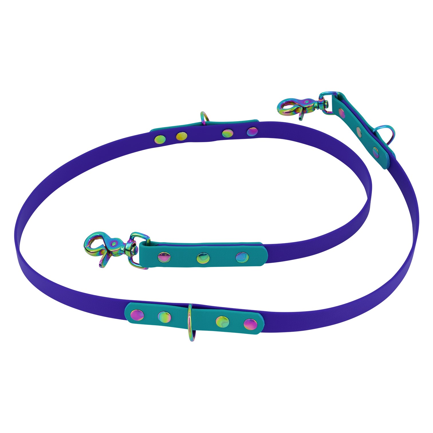 Adjustable Dog Lead - Royal Blue and Teal