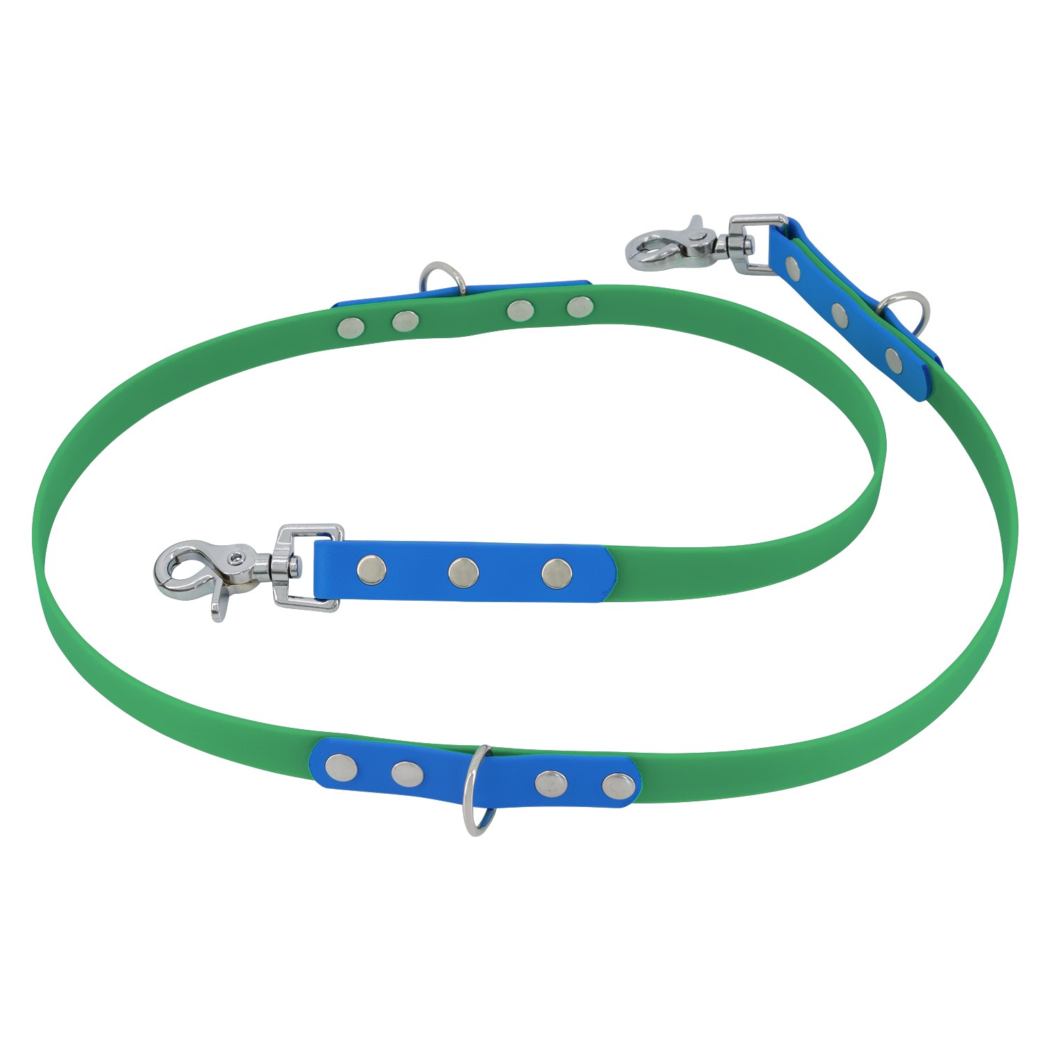 Adjustable Dog Lead - Green and Light Blue
