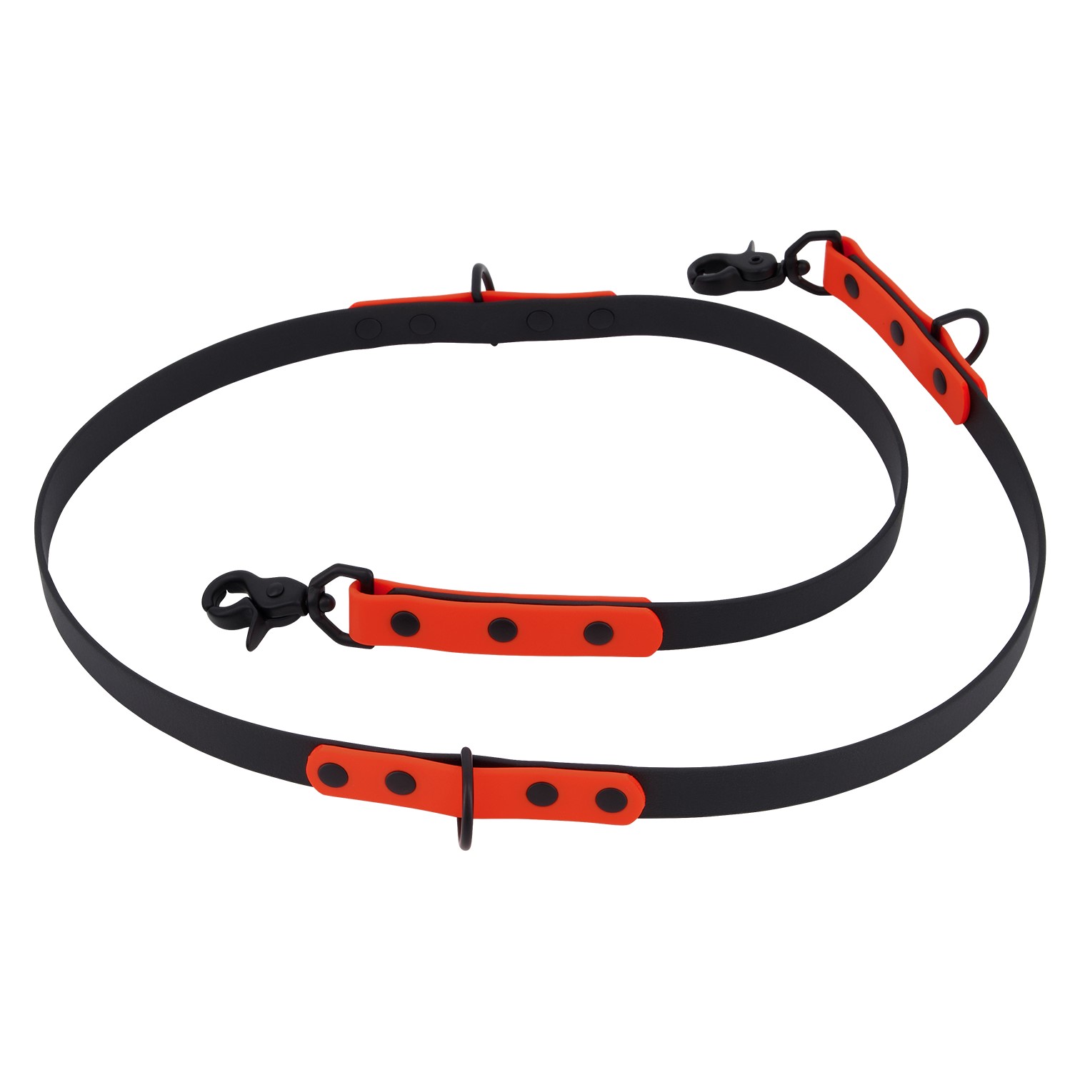 Adjustable Dog Lead - Black and Orange