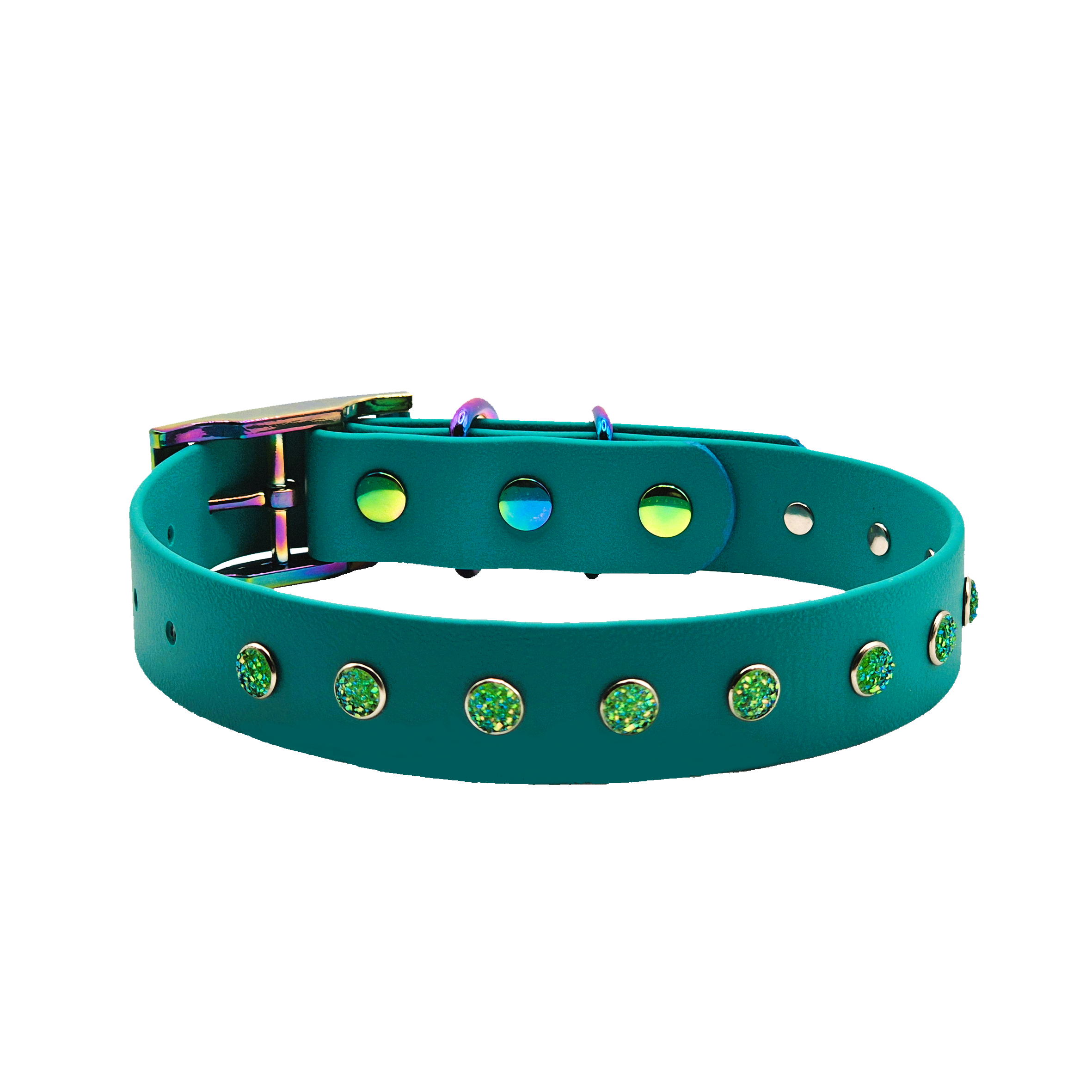 Elegant Dog Collar - Teal - Teal Drusy