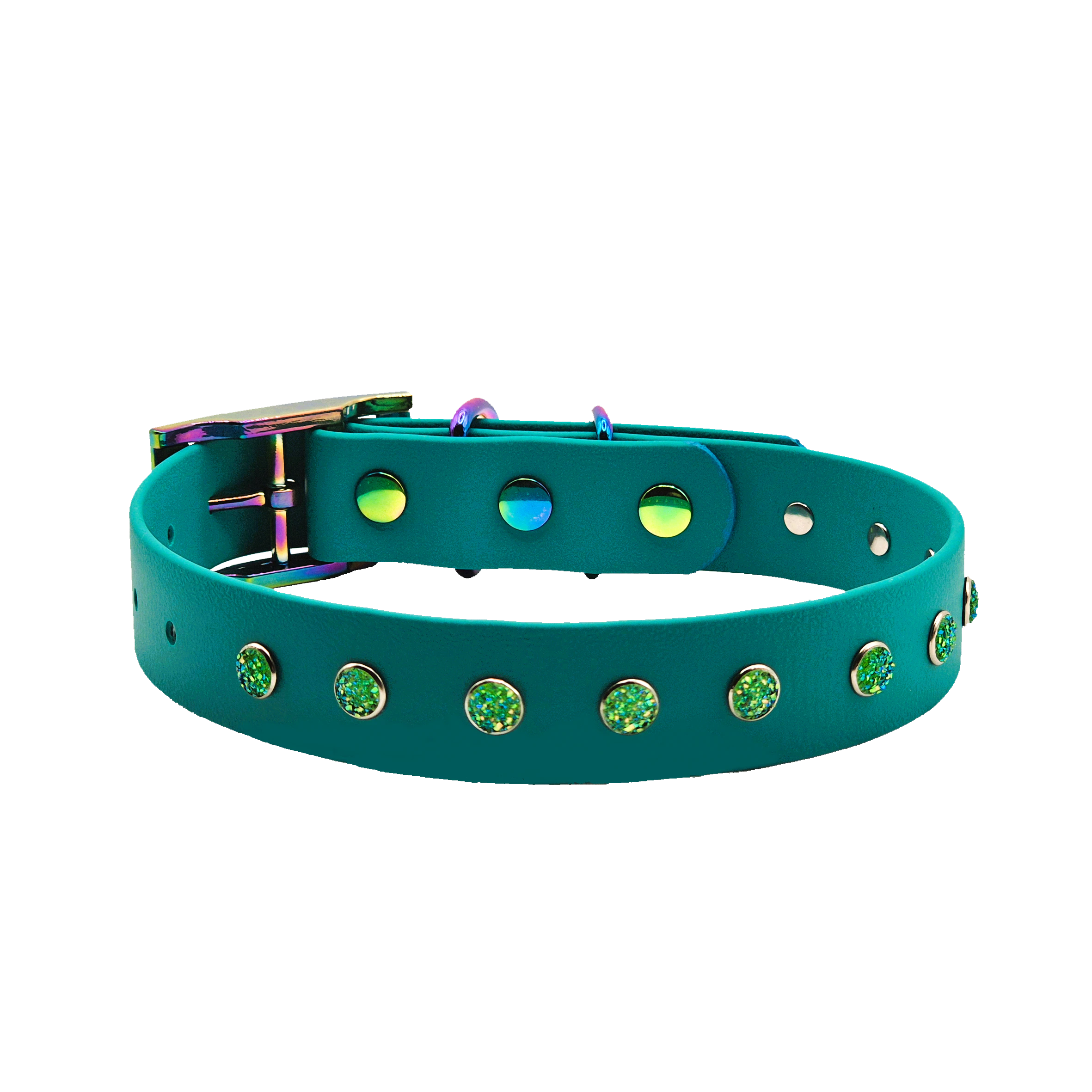 Elegant Dog Collar - Teal - Teal Drusy