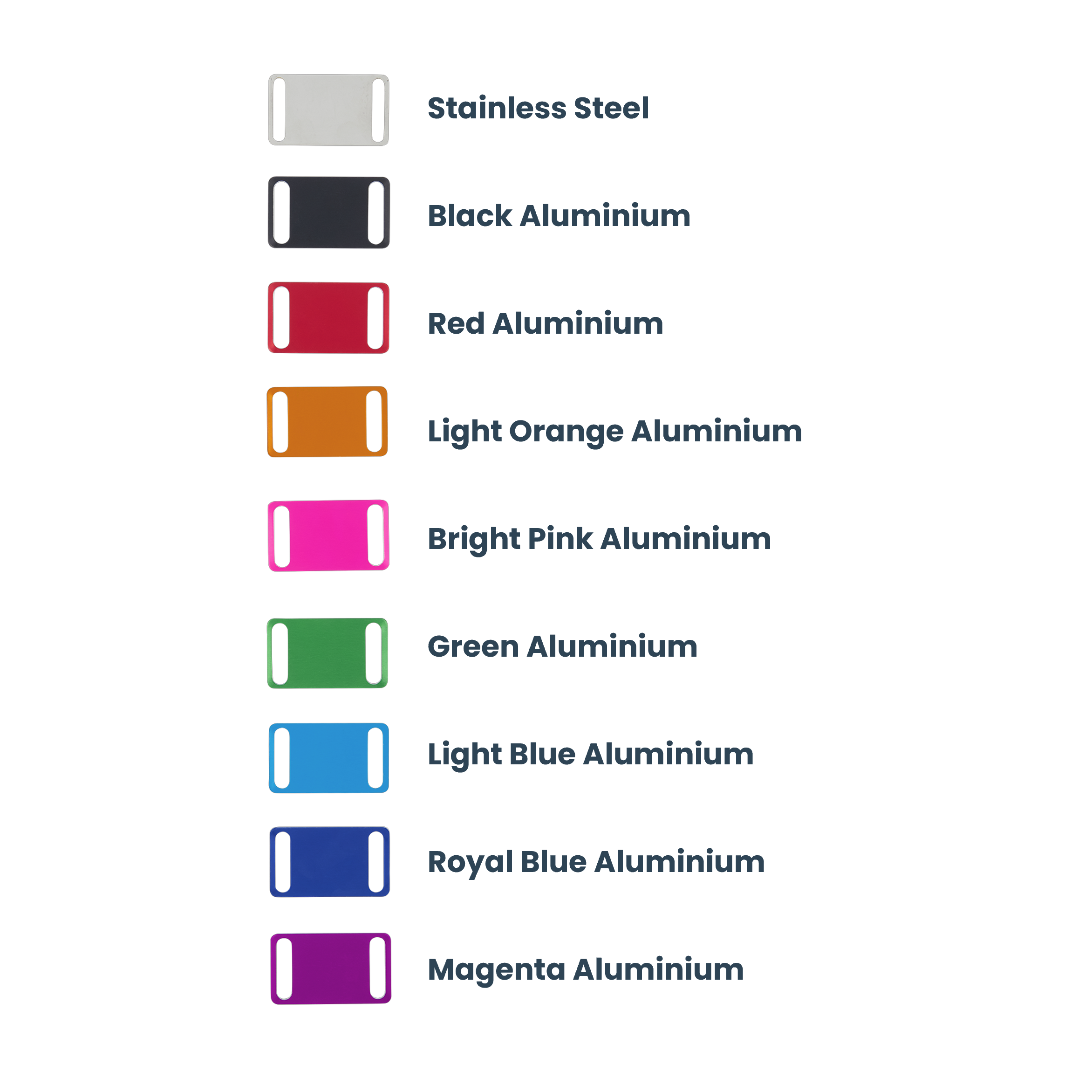 Name Plate Colour Samples