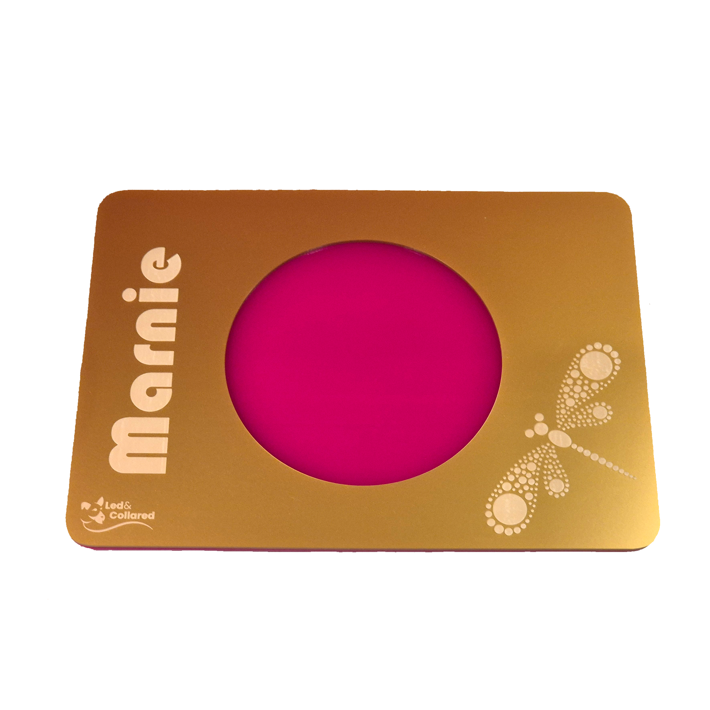 Cat Feeding Mat - Single - Gold and Pink