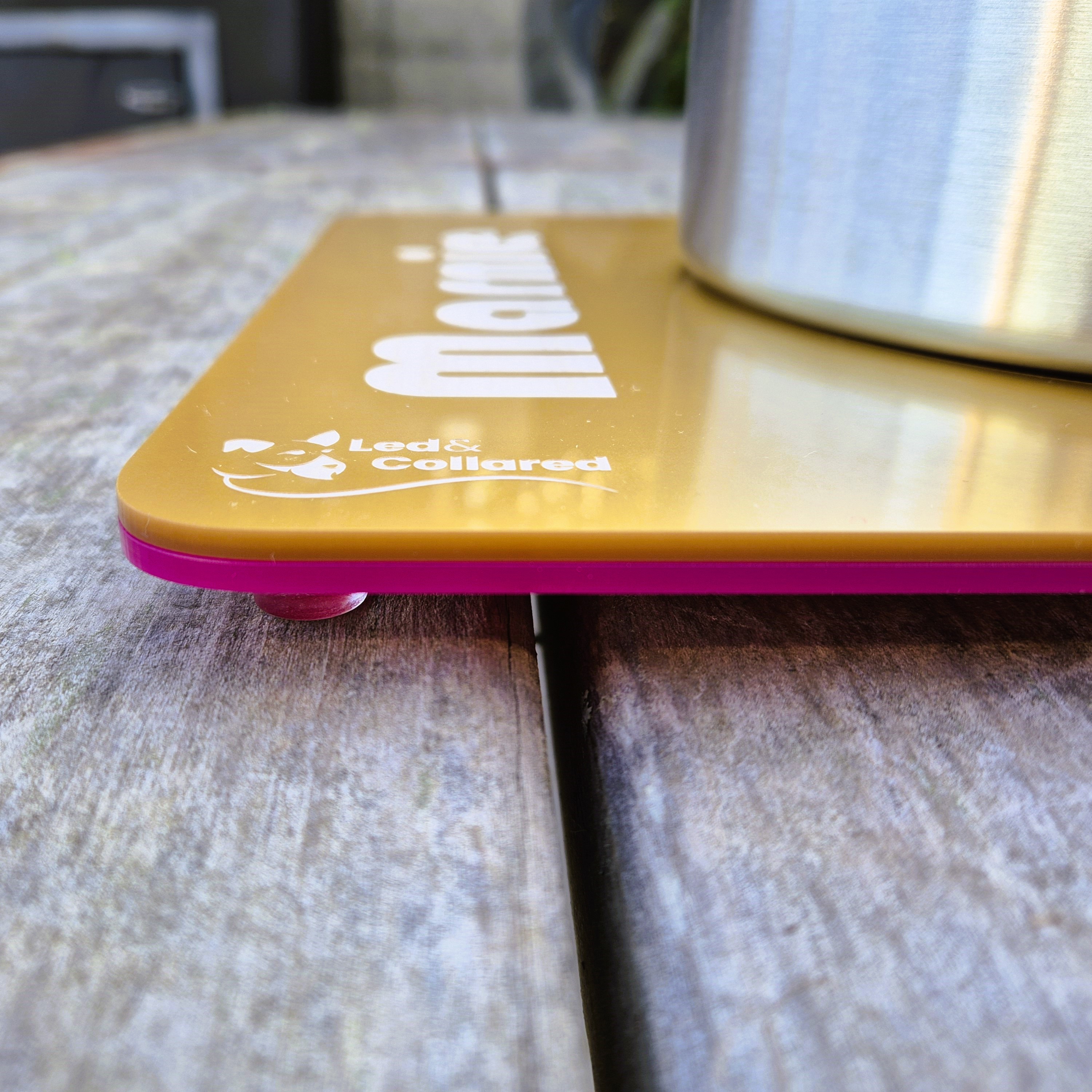 Cat Feeding Mat - Single - Gold and Pink