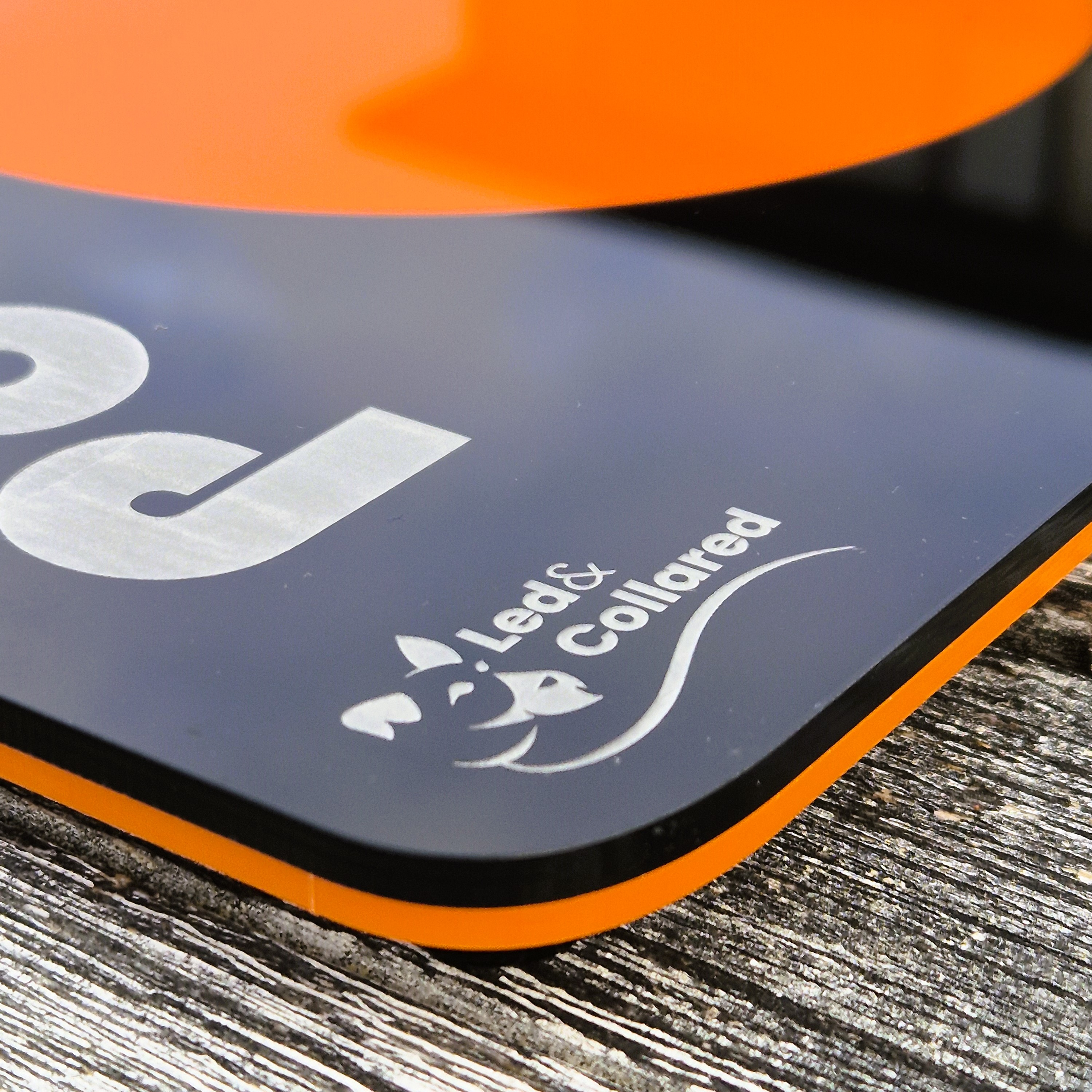 Dog Feeding Mat - Single - Black and Orange