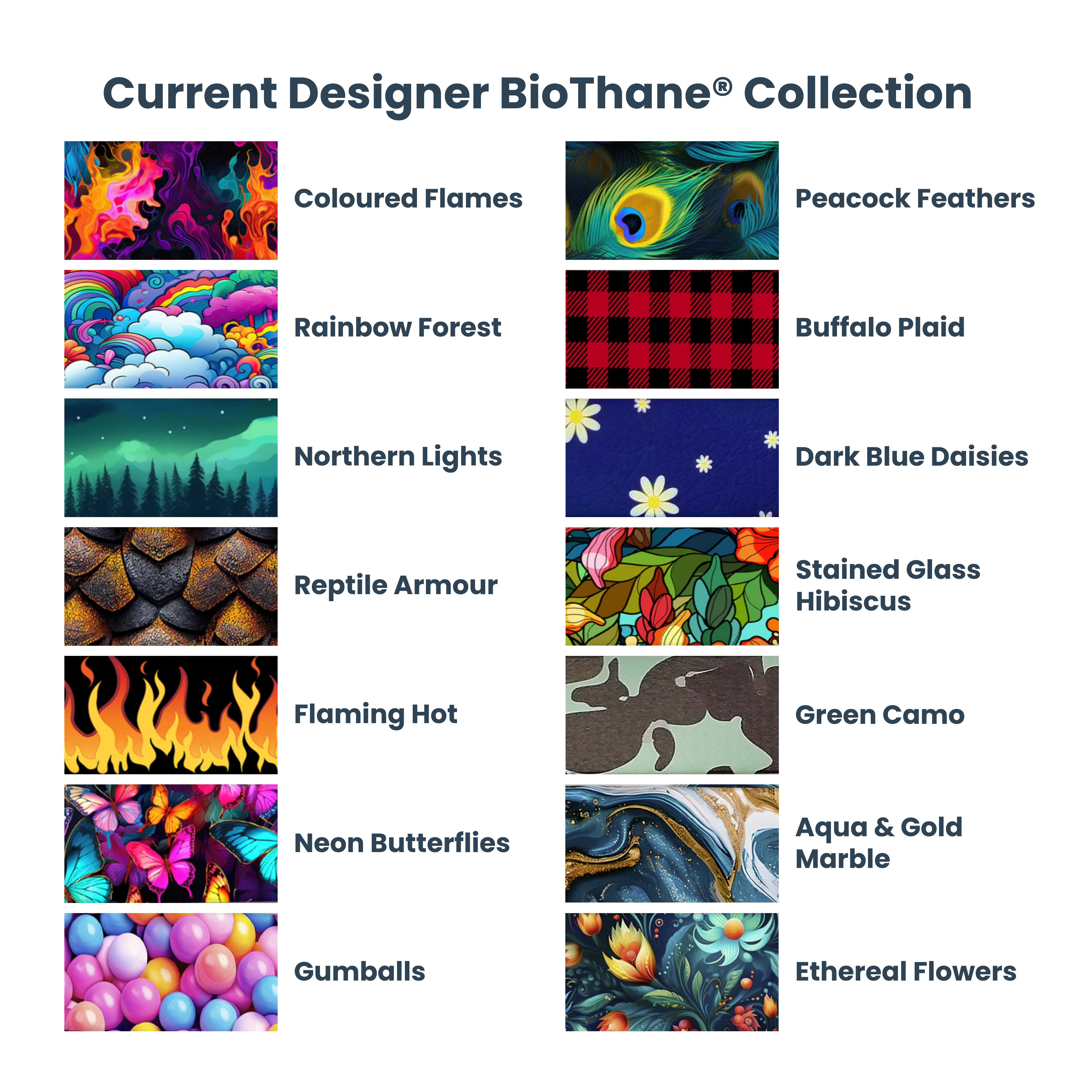 Designer Biothane Samples