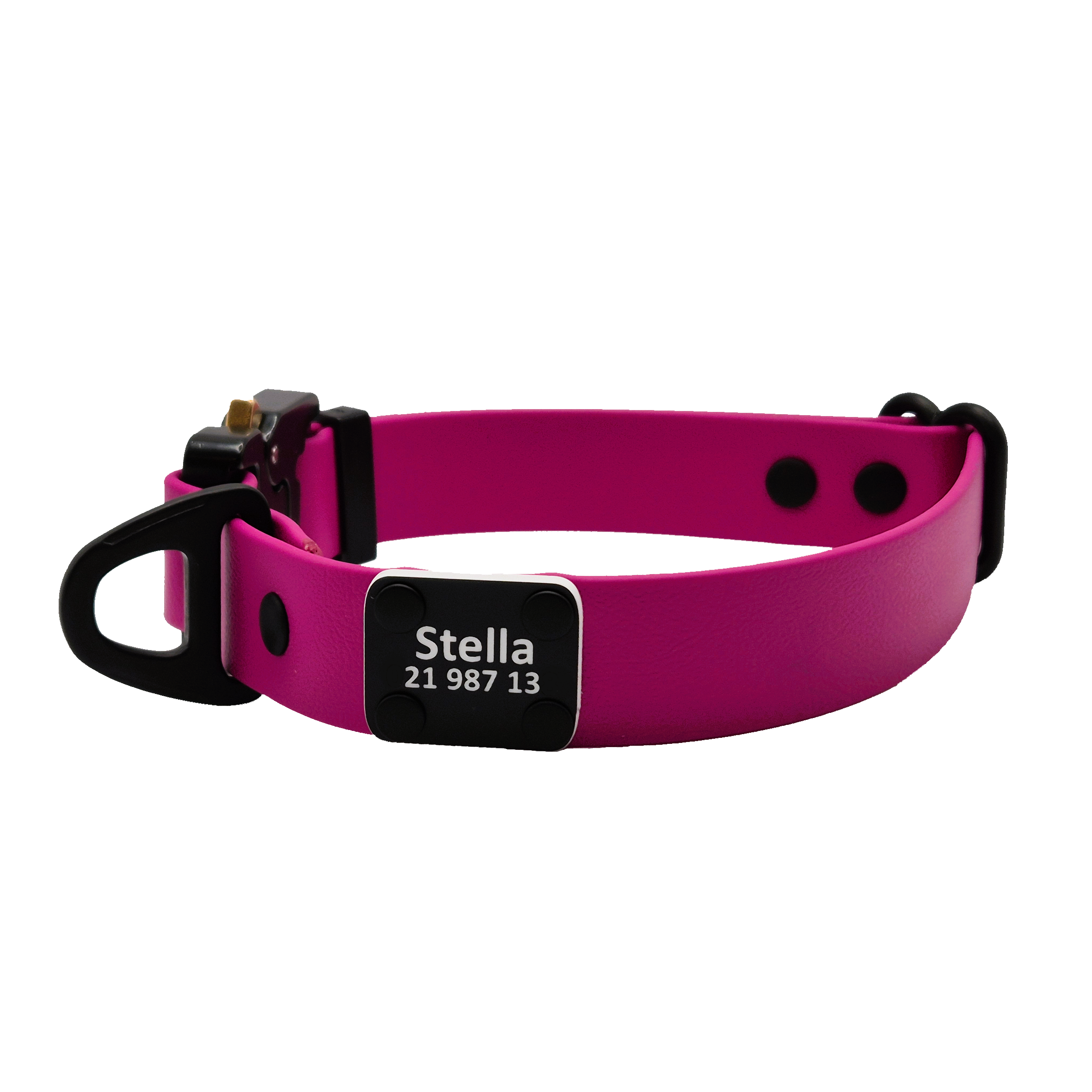 Cobra Dog Collar - Magenta Personalised