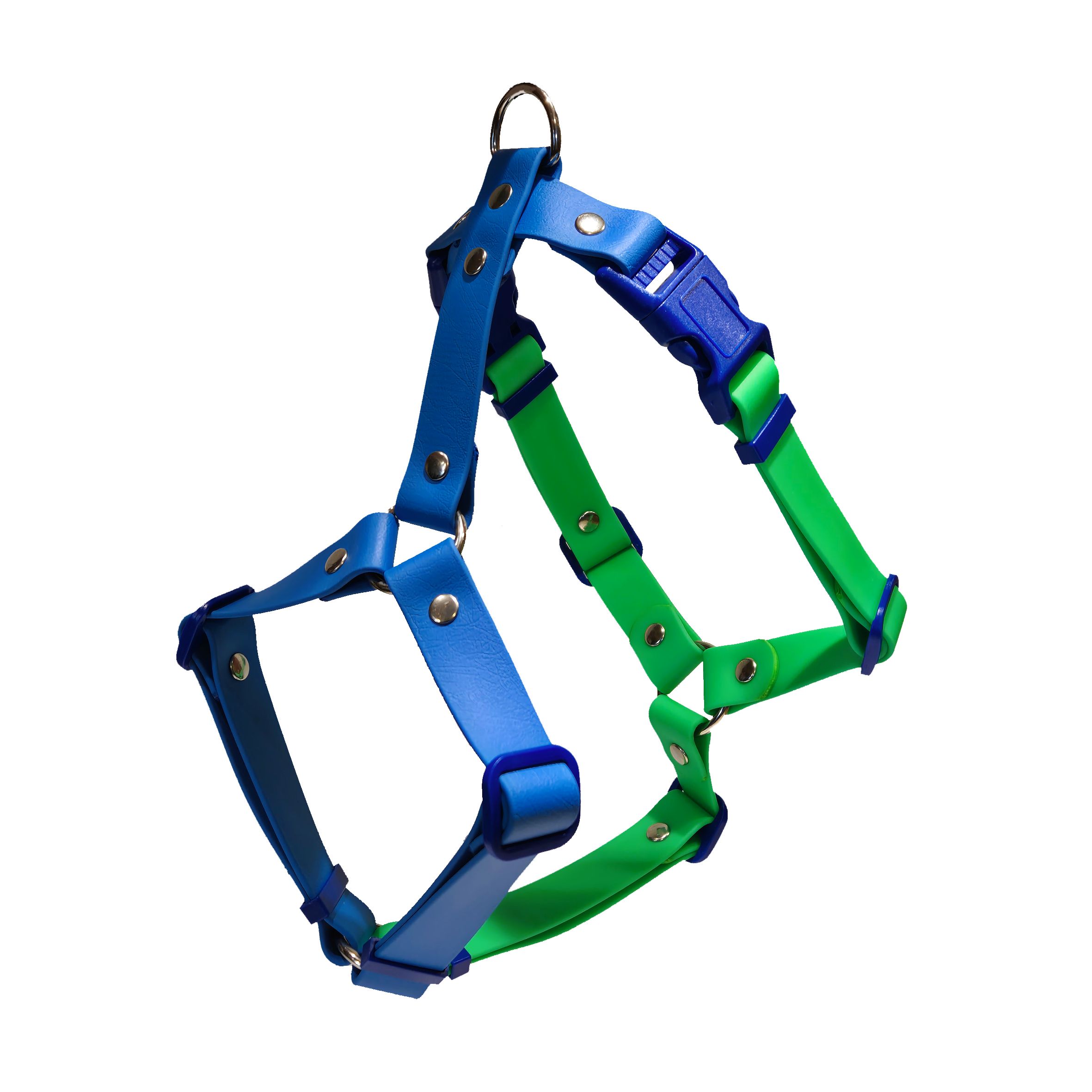 Anatomical Dog Harness - Light Blue and Green