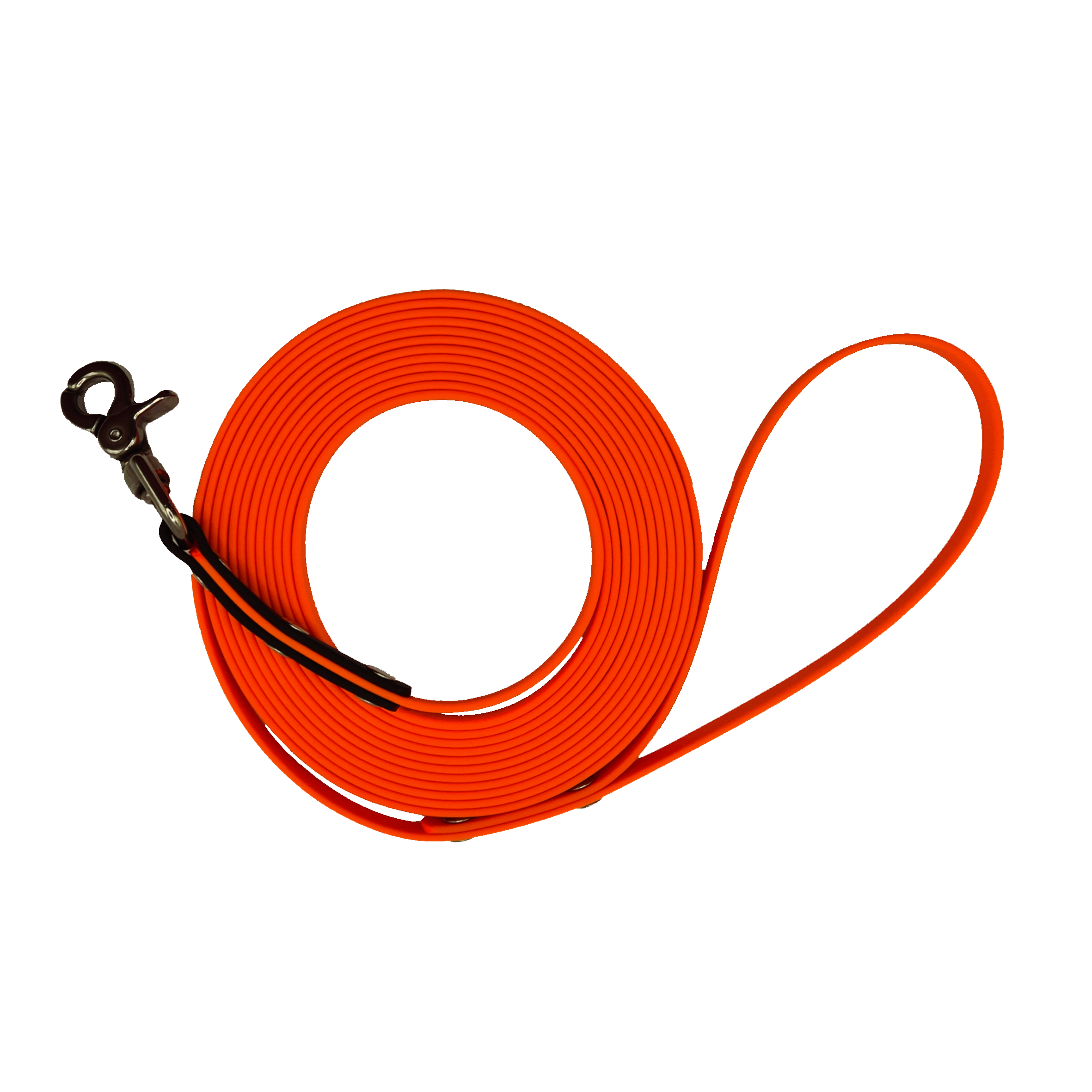 Dog Long Line Lead - Bright Orange and Black