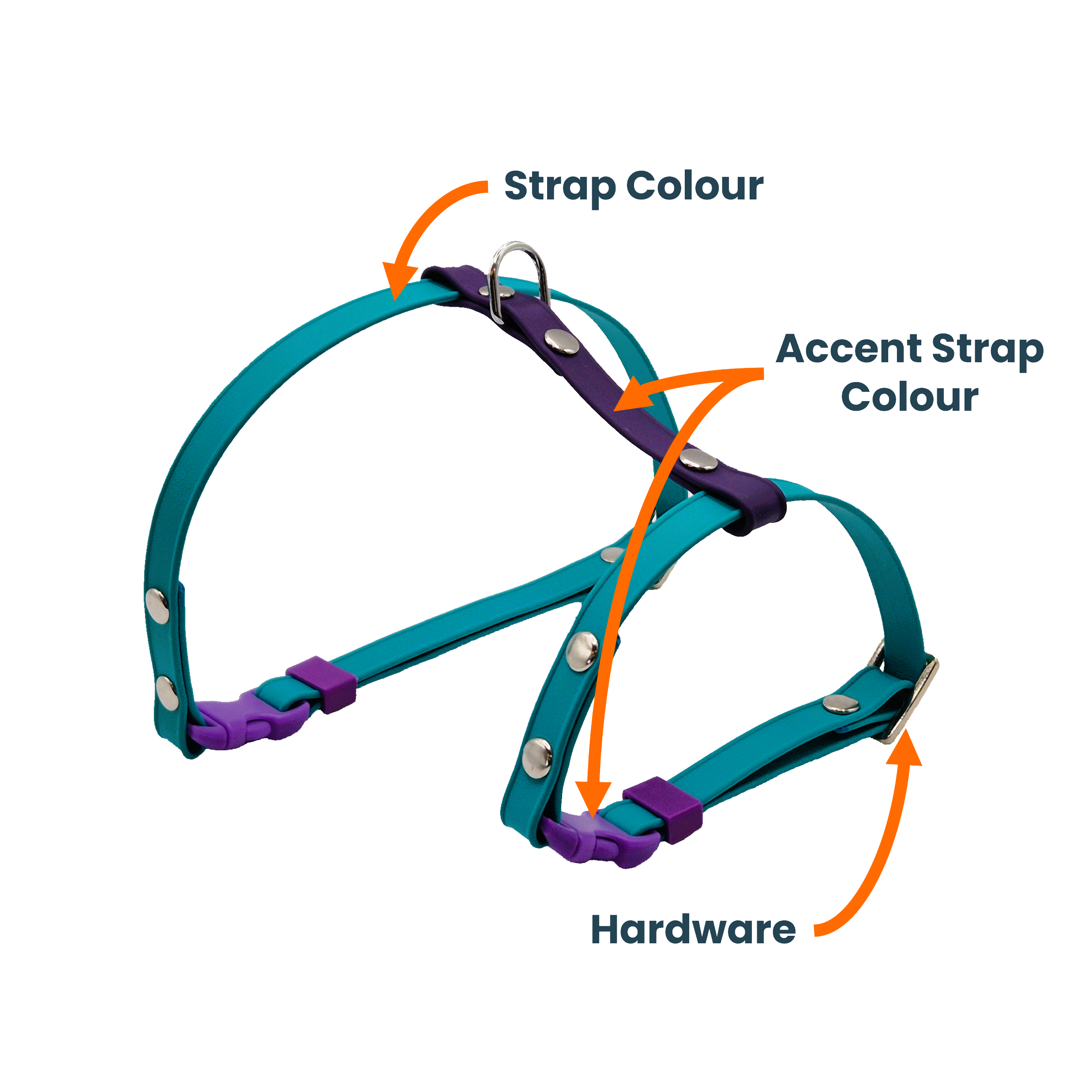 Figure 8 Cat Harness - Teal and Violet