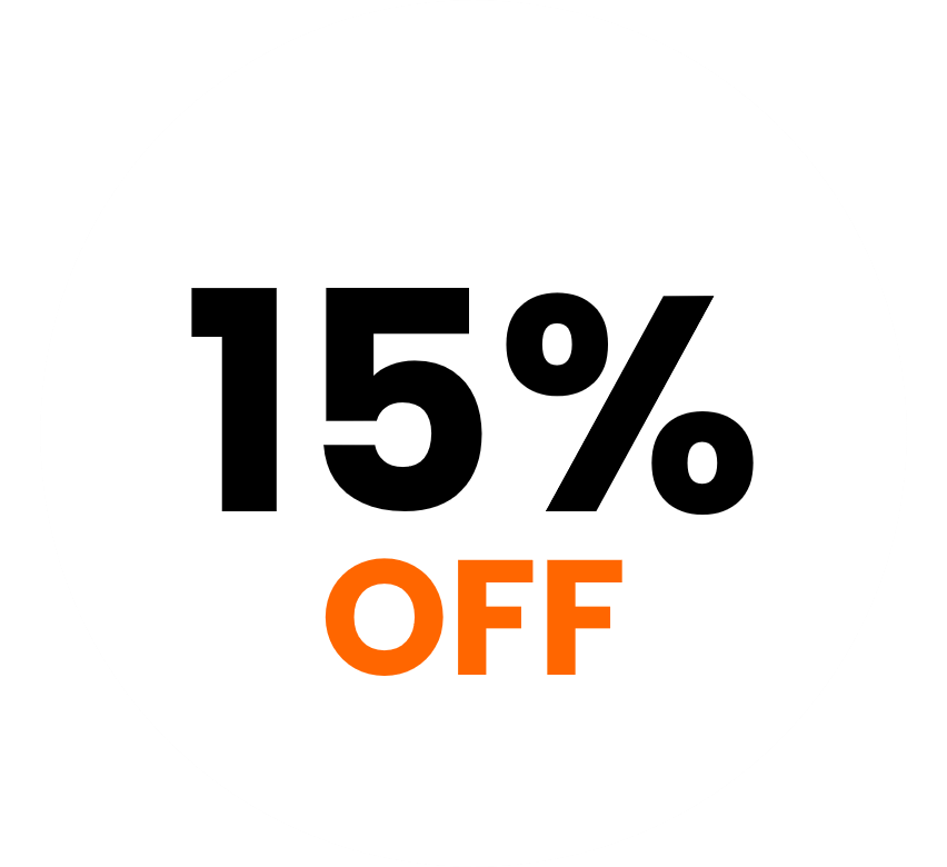 15 percent off - circle icon