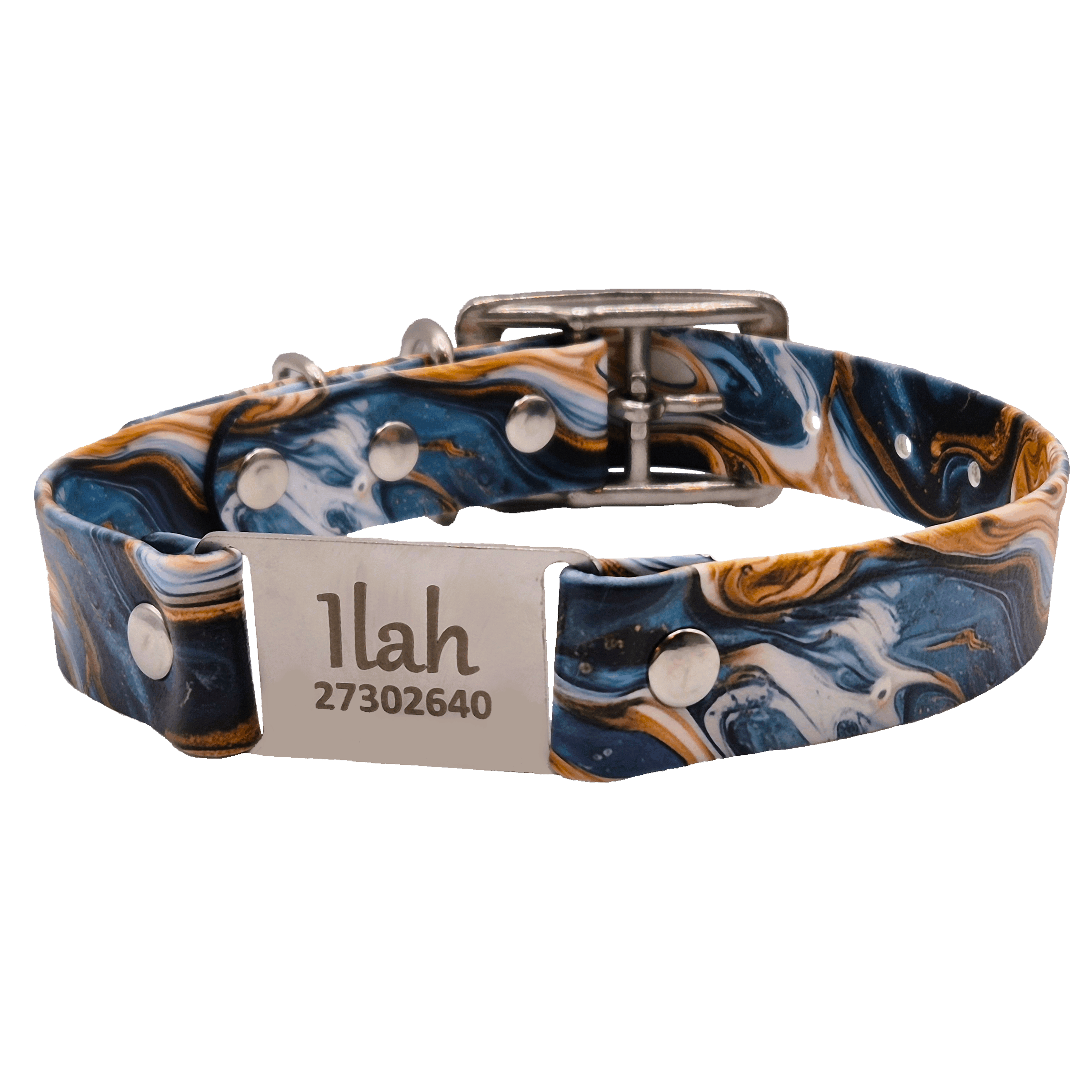 Designer Scrag Tag Collar - Aqua Marble