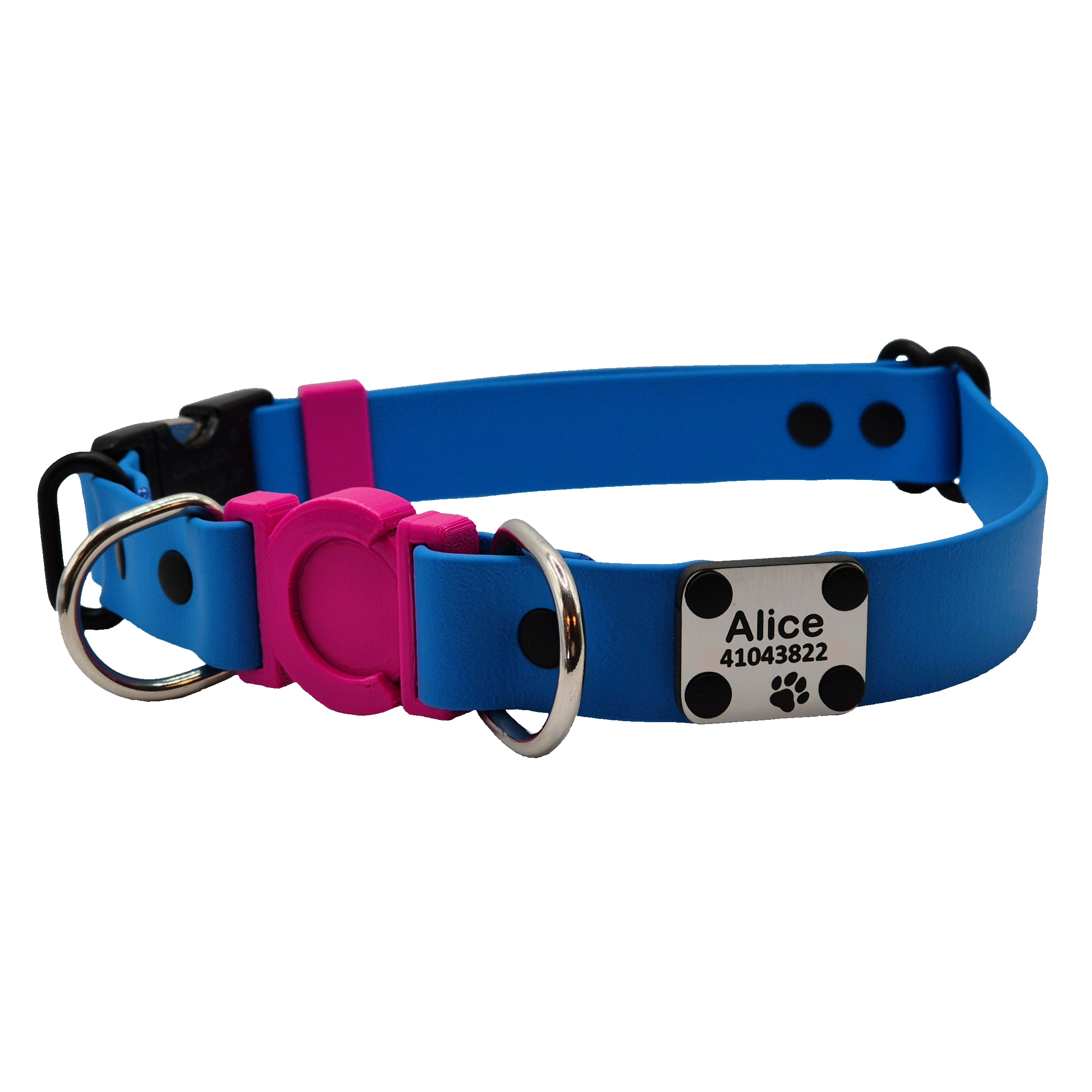 Safety Breakaway Dog Collar - Light Blue Personalised