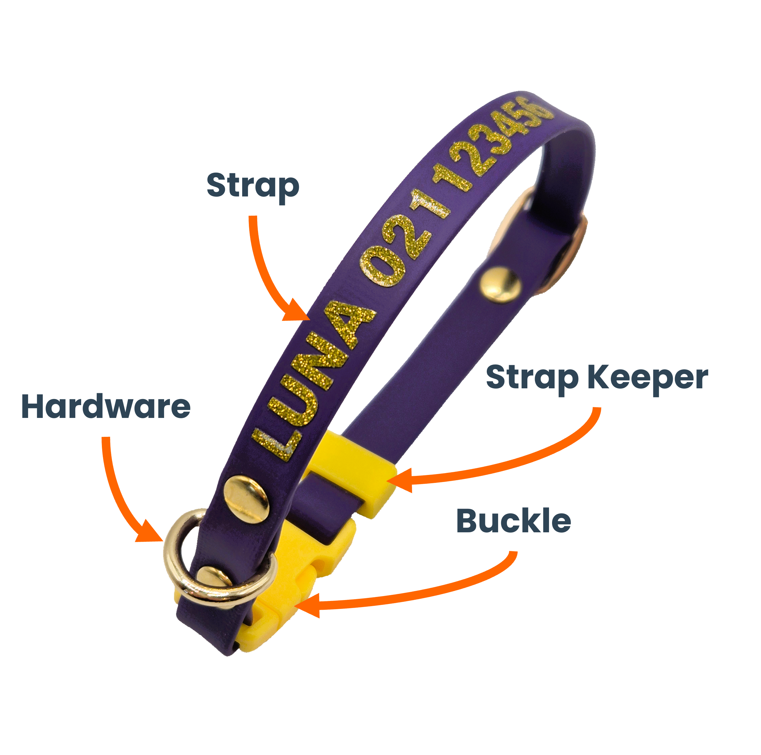 Personalised Cat Collar - Labelled