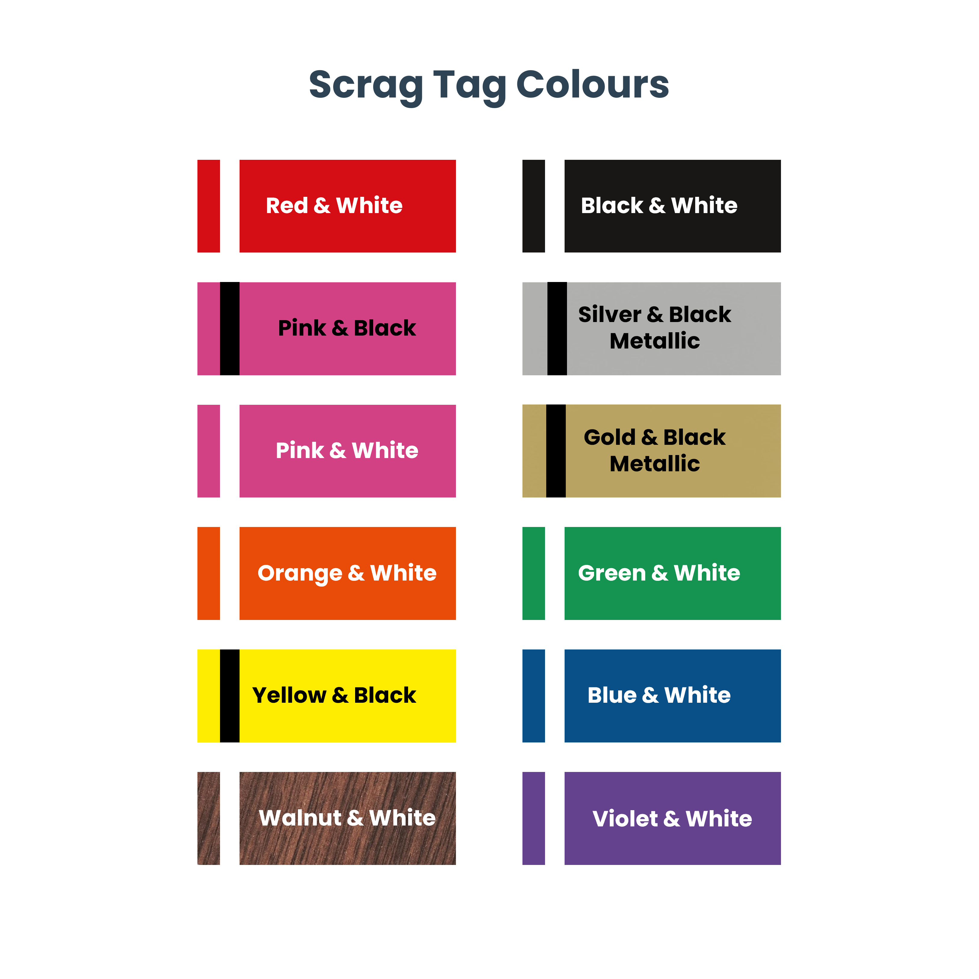 Scrag Tag Colour Options - Cats