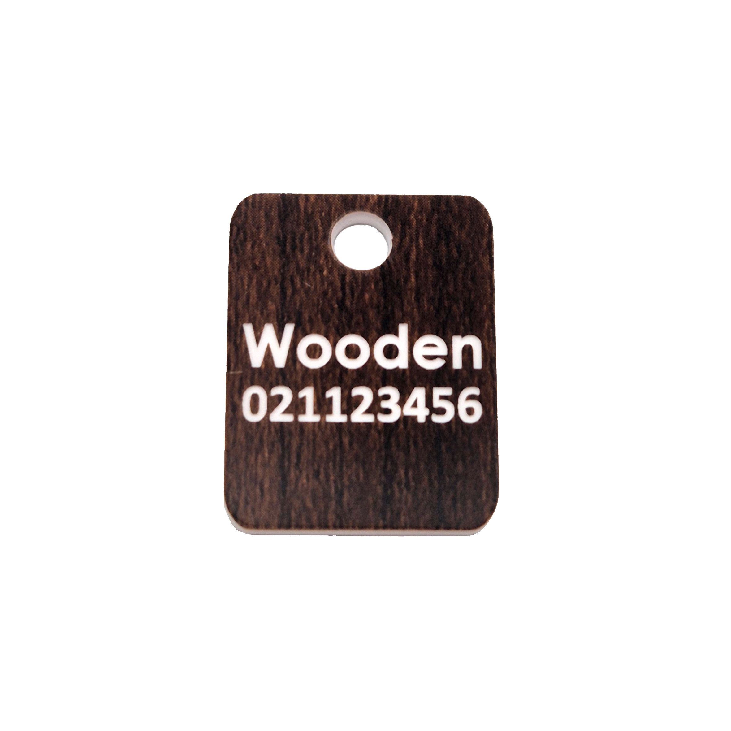 Acrylic Tag - Walnut & White - Square