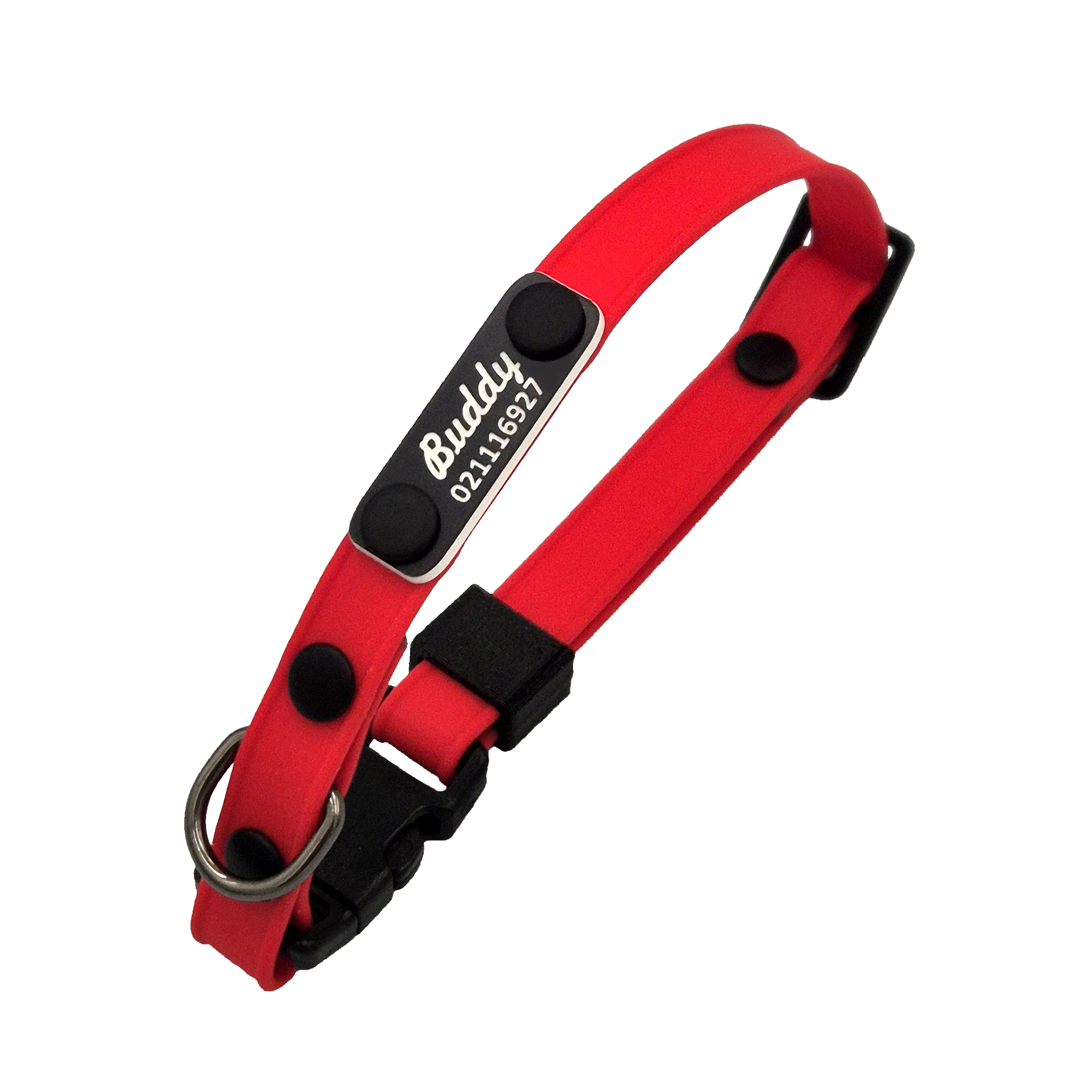 Scrag Tag Cat Collar - Red and Black