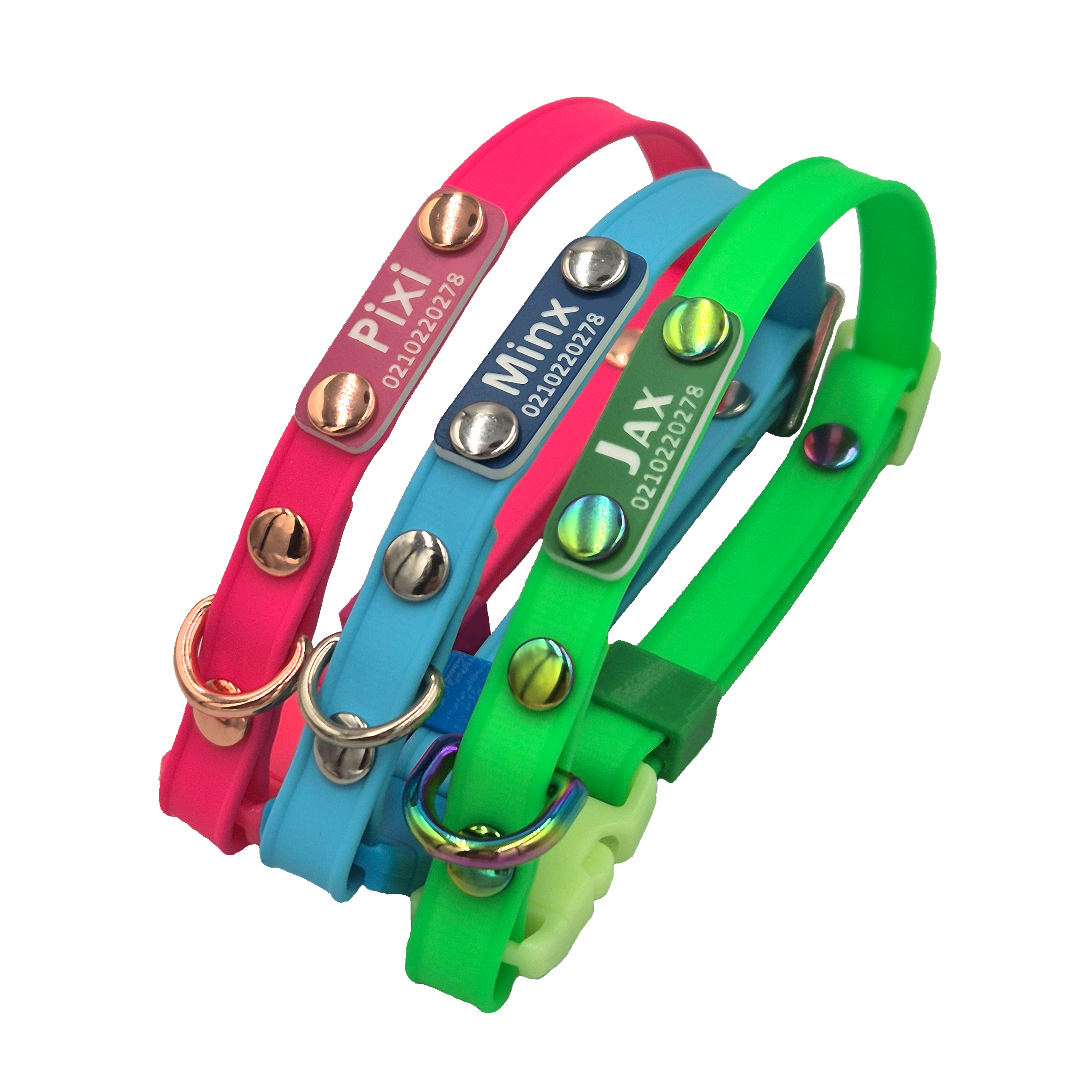 Scrag Tag Cat Collars - 3 Custom Colour Combinations