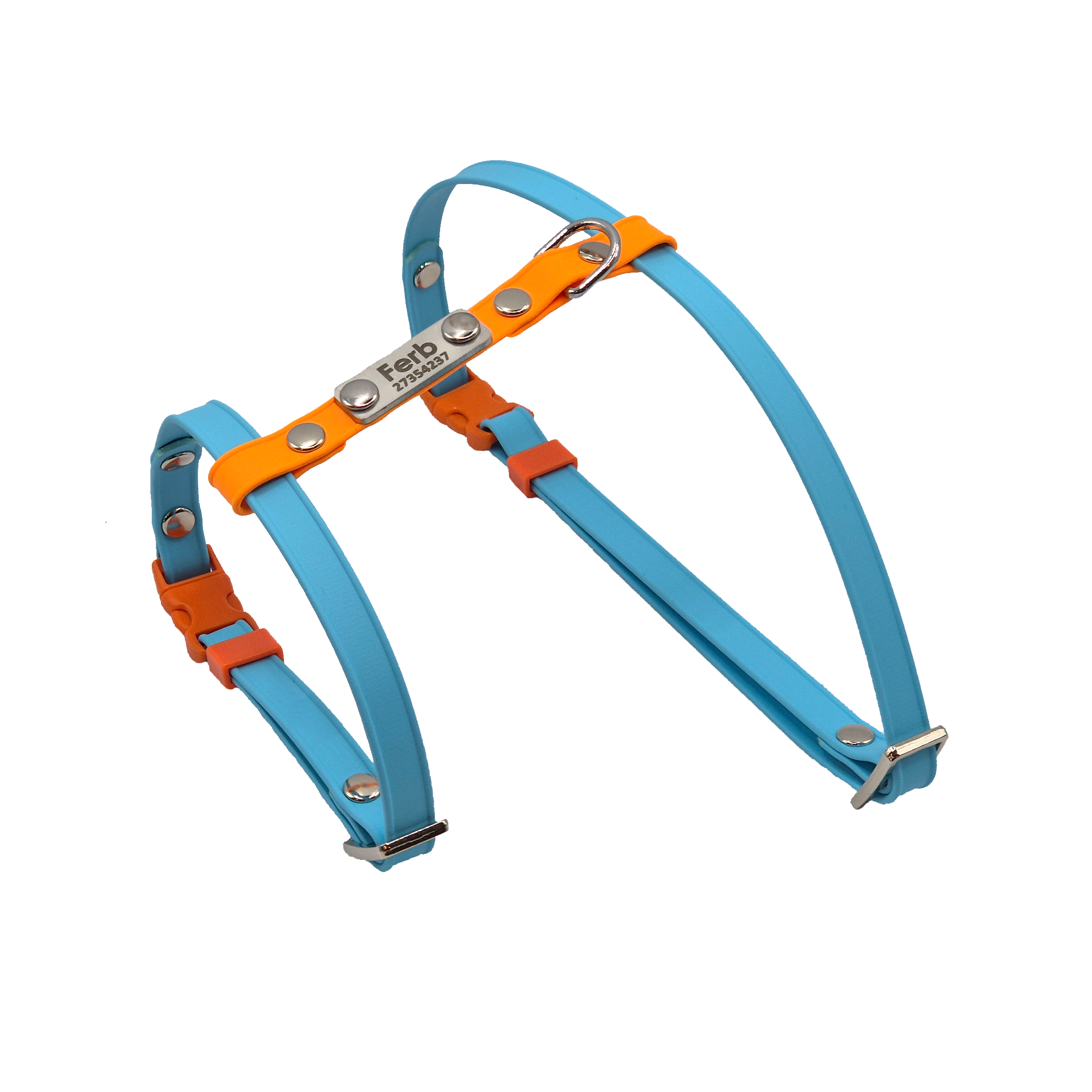 Figure 8 Cat Harness - Sky Blue and Light Orange