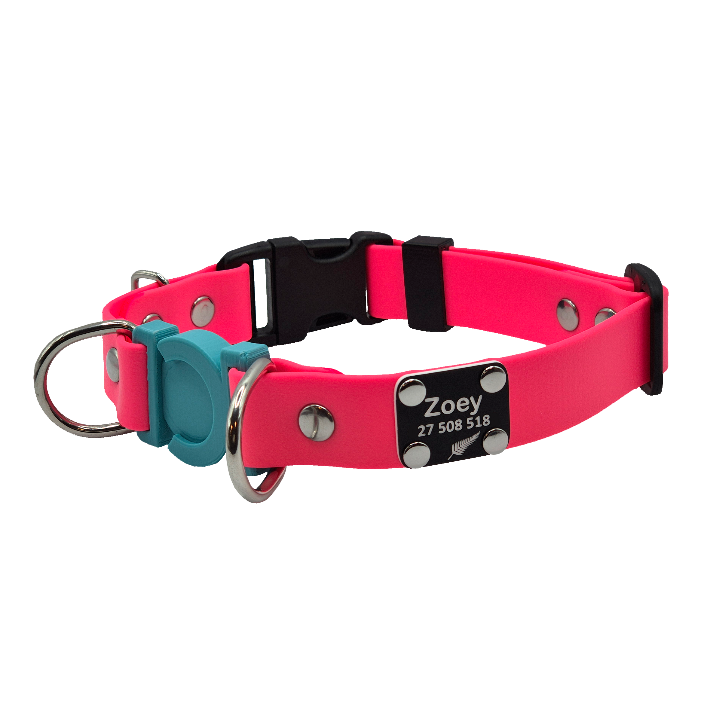 Safety Breakaway Dog Collar - Bright Pink - Personalised