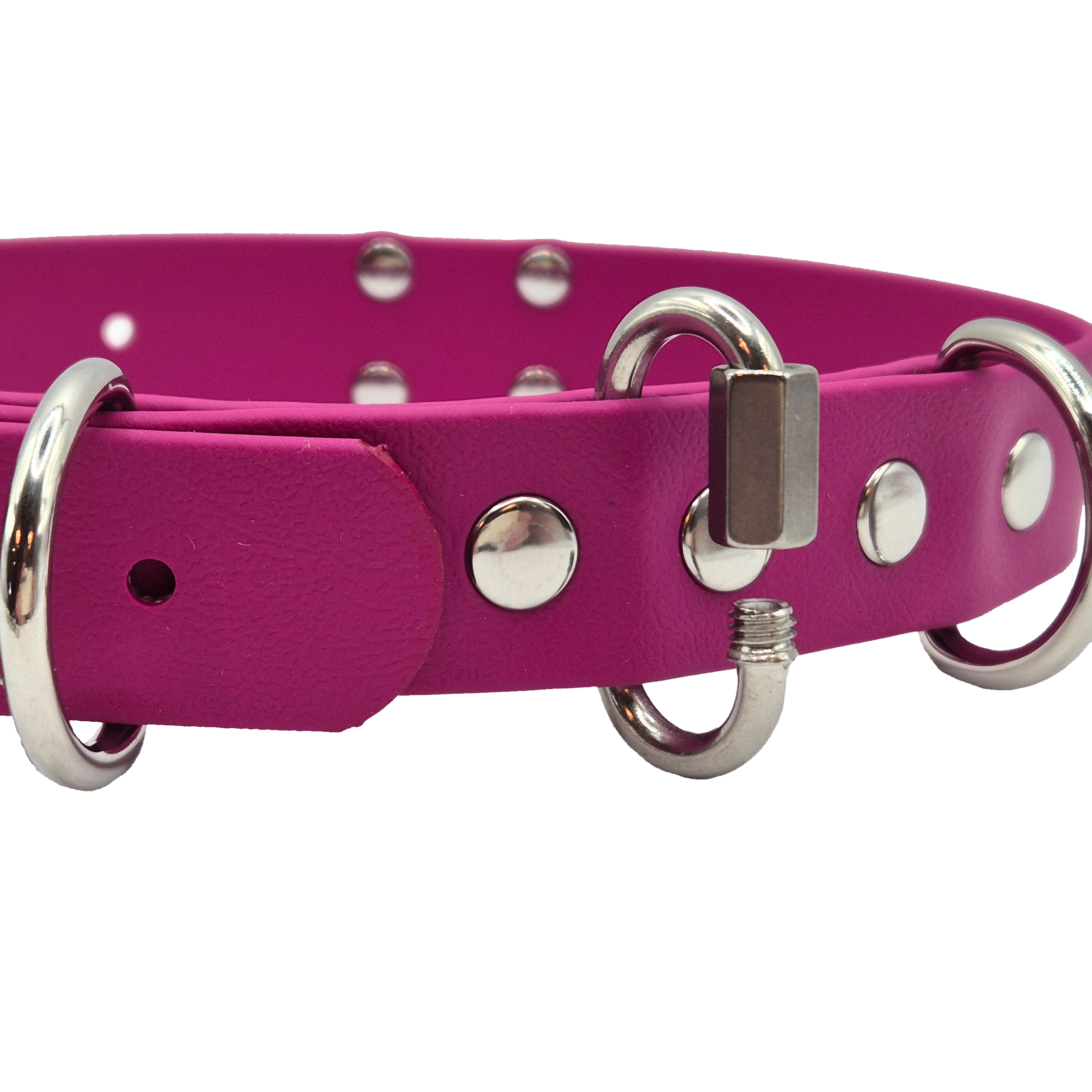Farm Dog Collar - Magenta - Chain Oval Link