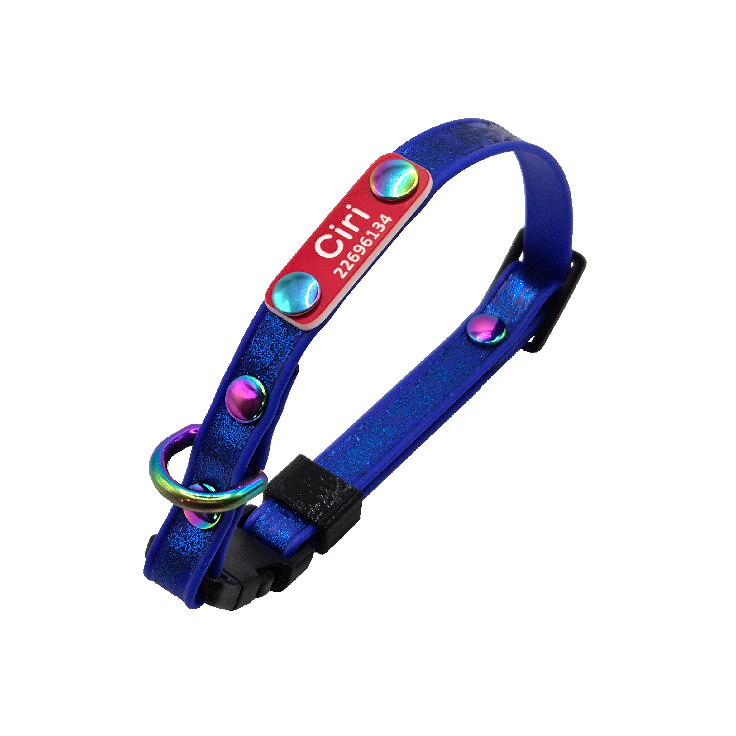 Scrag Tag Cat Collar - Blue Glitter
