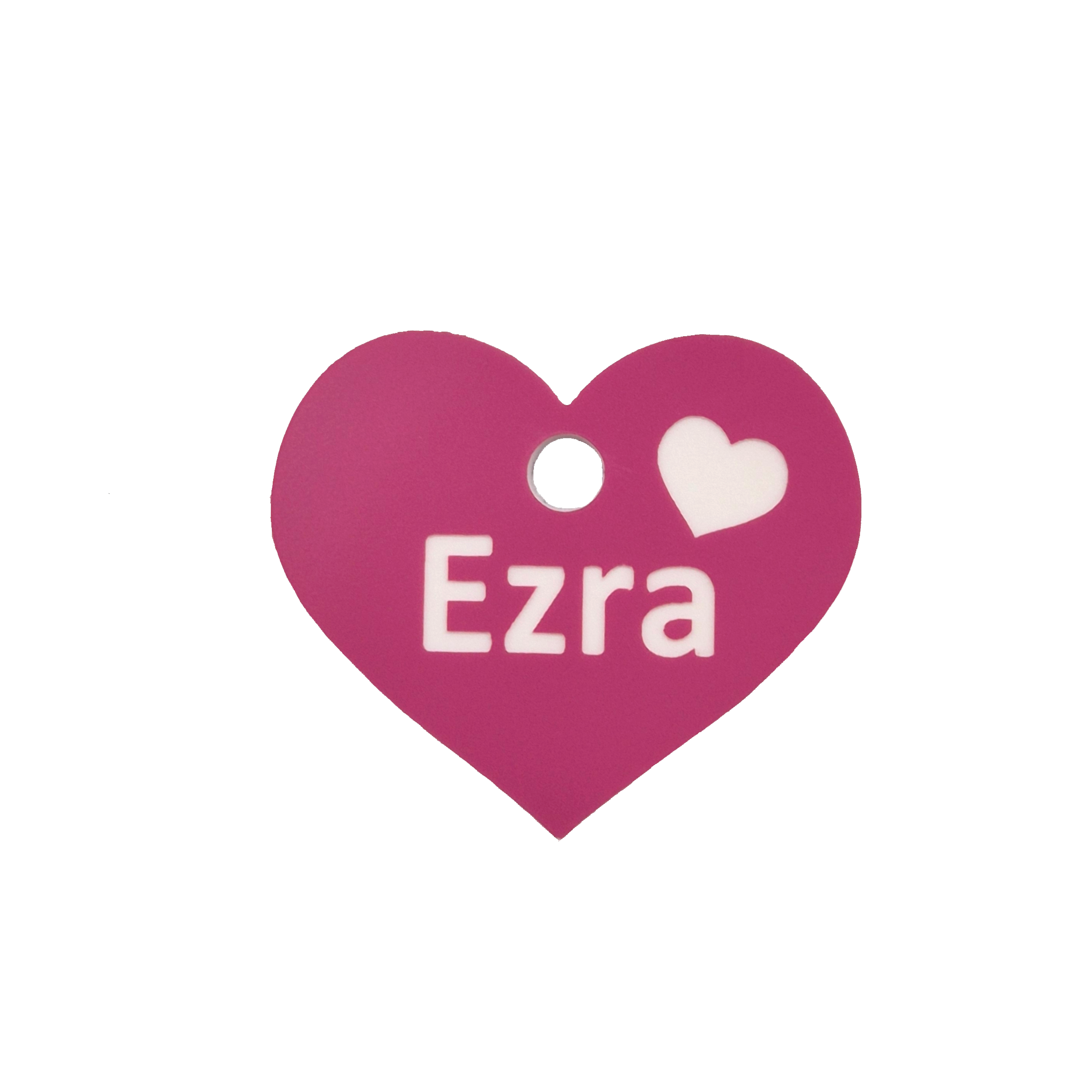 Acrylic Tag - Pink & White - Heart