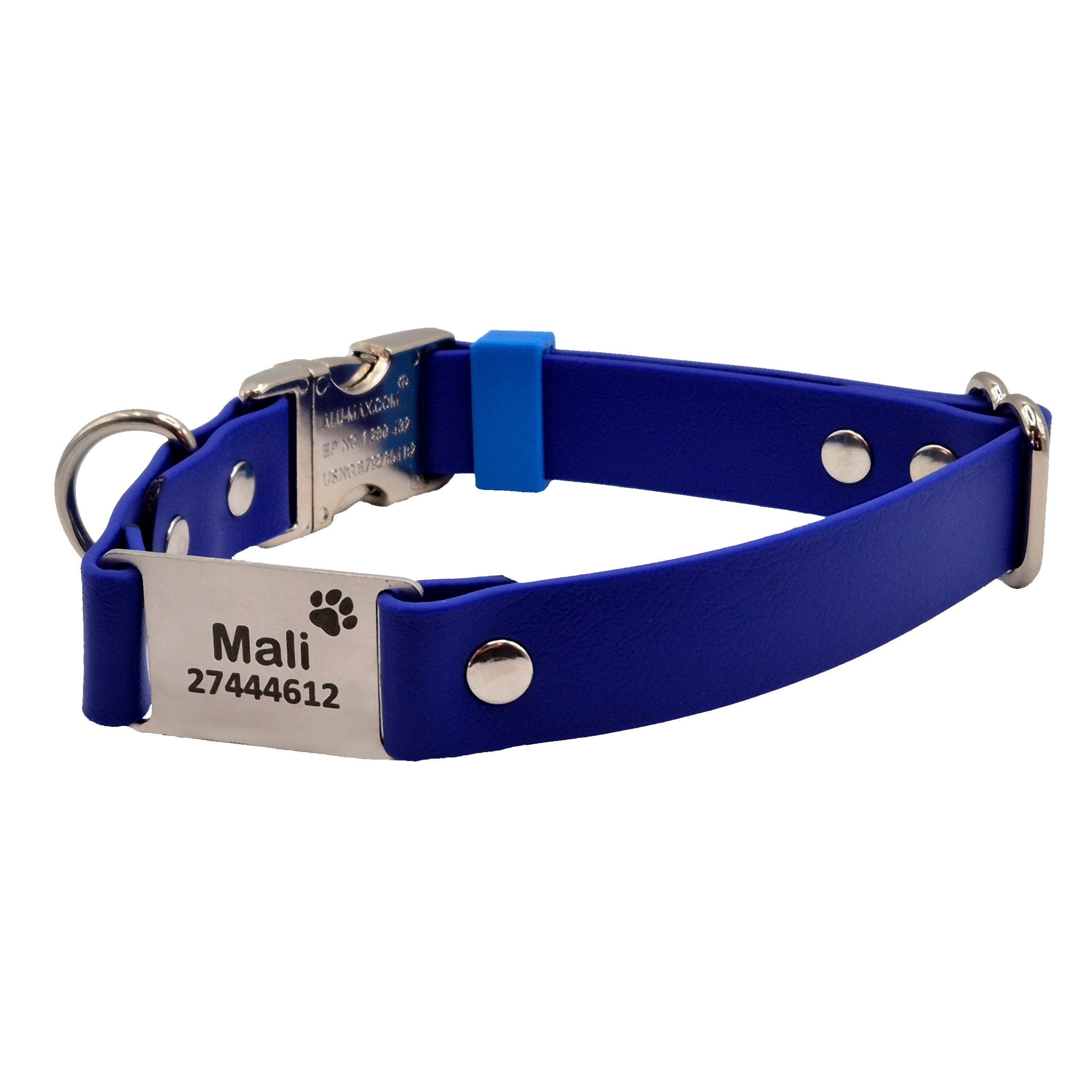 Quick Release Scrag Tag Dog Collar - Royal Blue