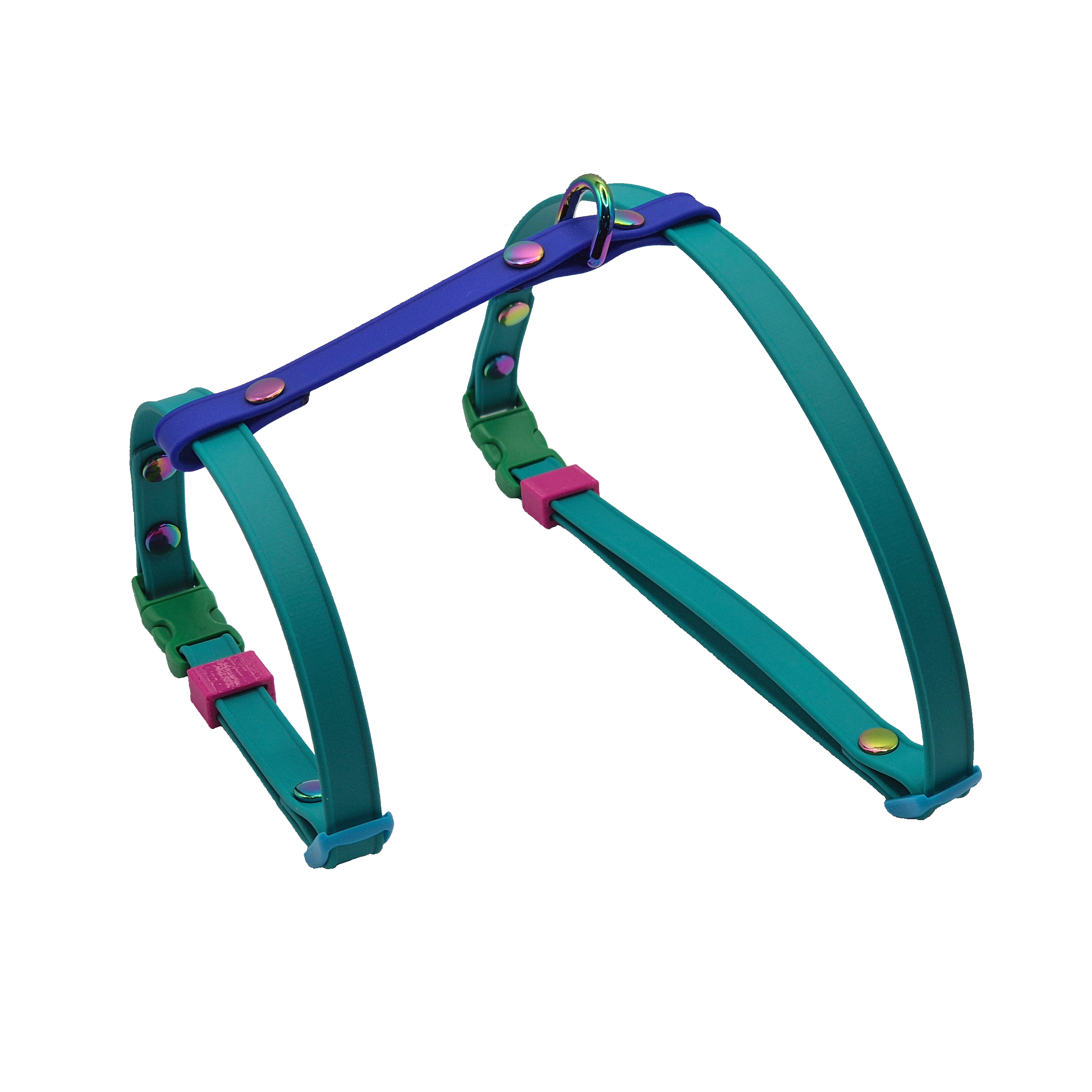 Figure 8 Cat Harness - Teal and Royal Blue