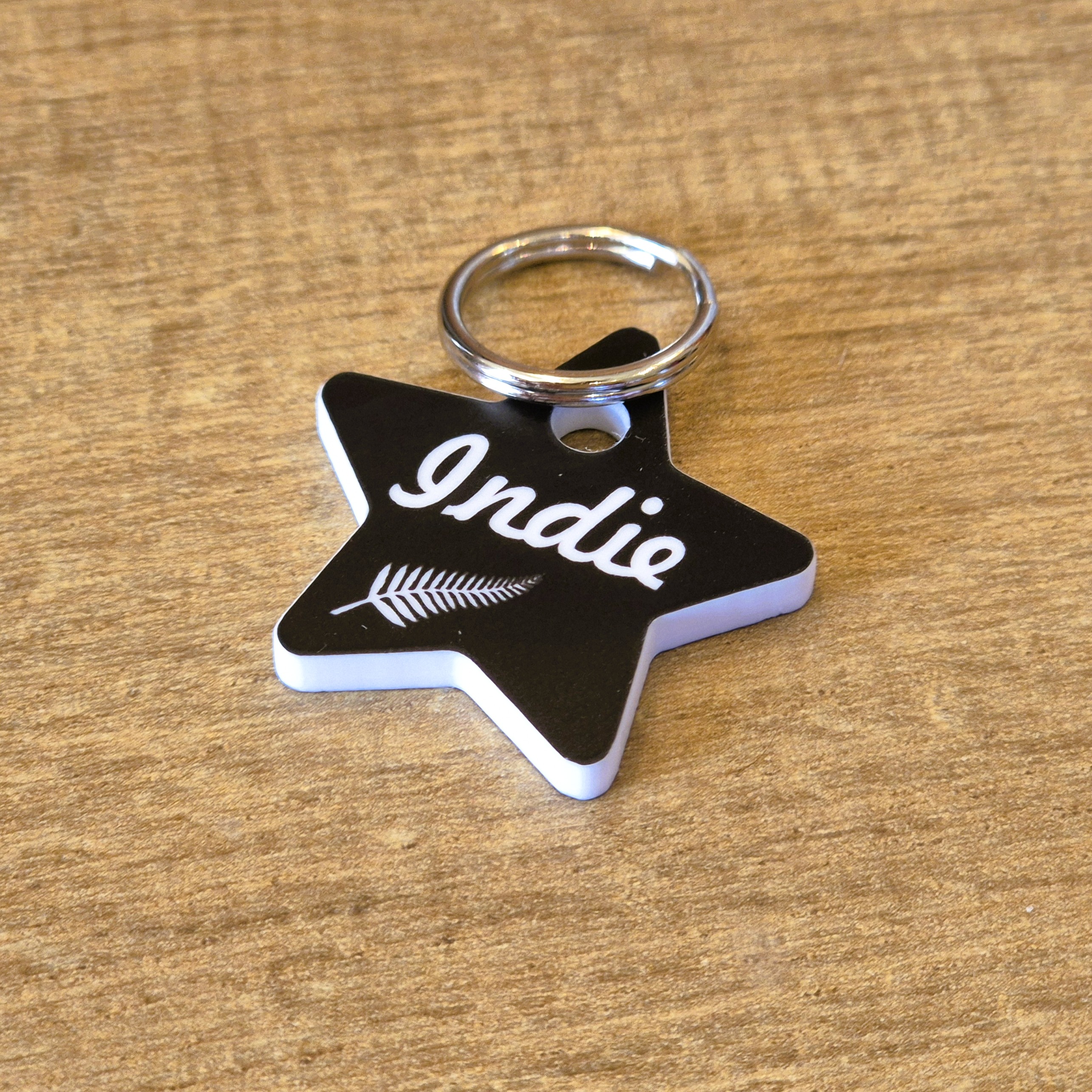 Acrylic Tag - Black and White - Star