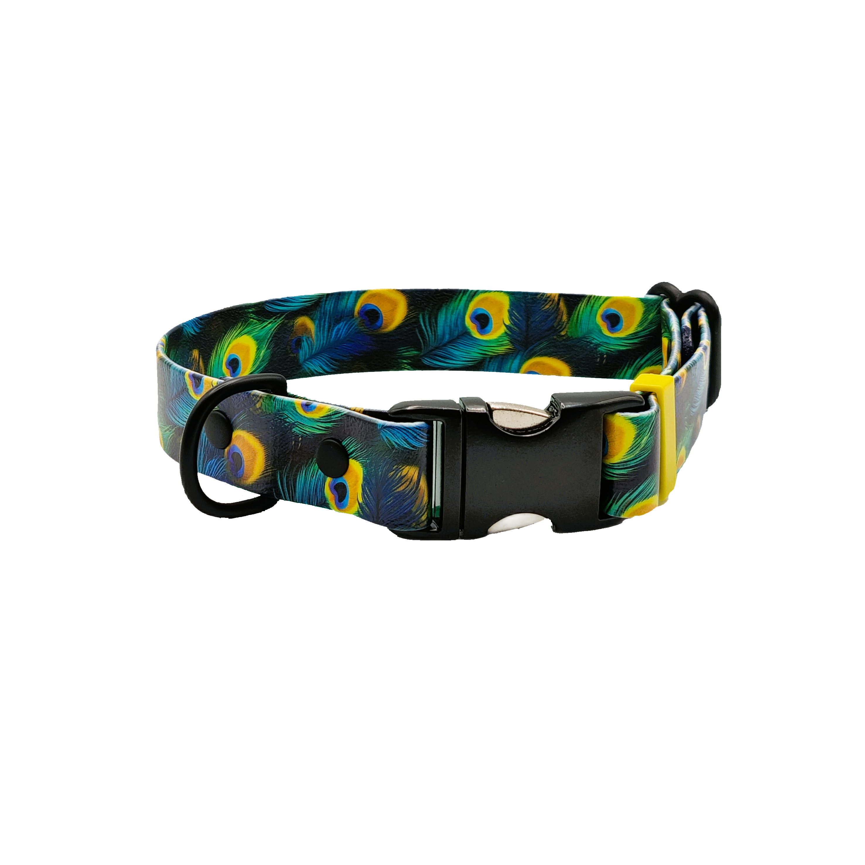 Designer Quick Release Dog Collar - Peacock Feathers