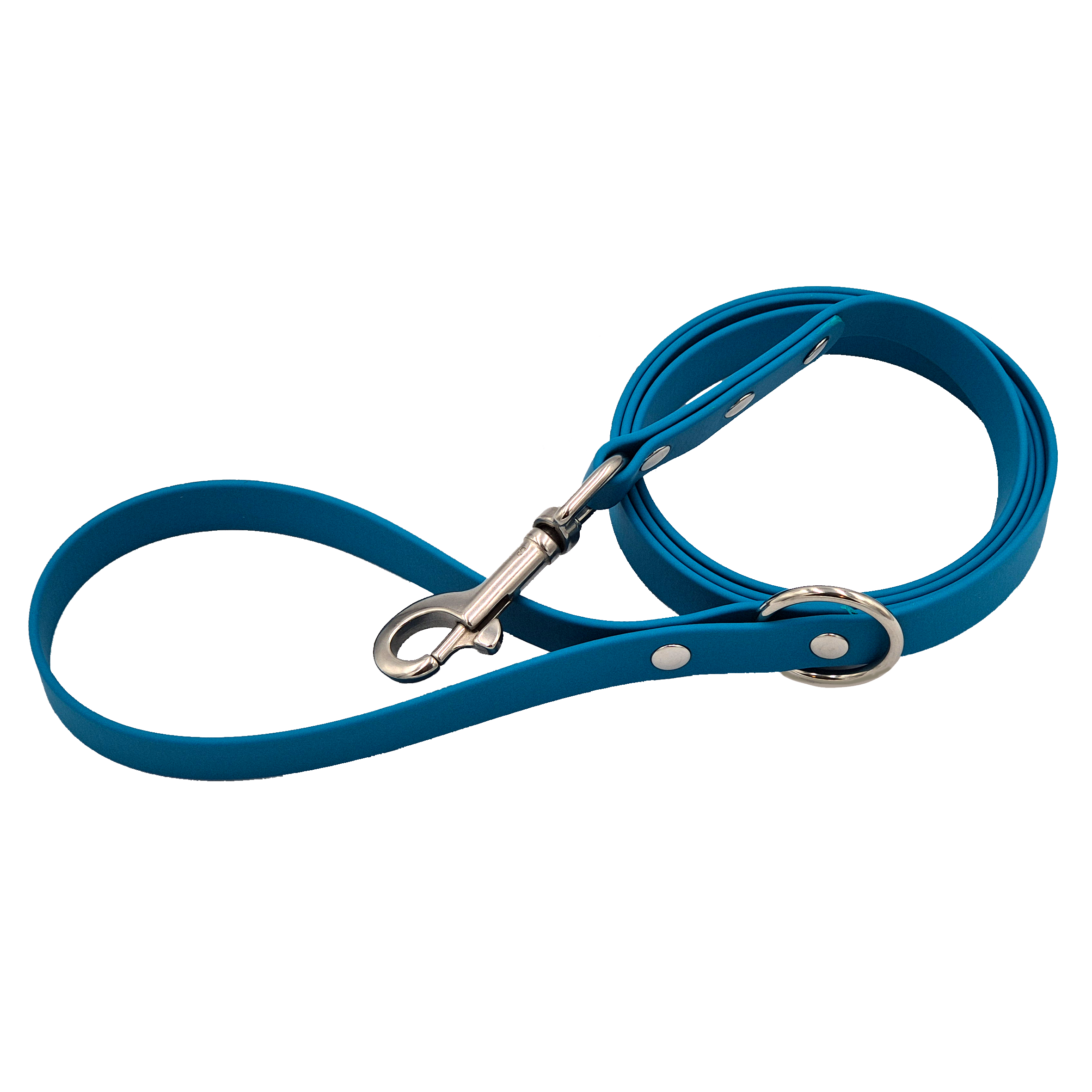 Classic Dog Lead - Lagune Blue and Stainless Steel Hook