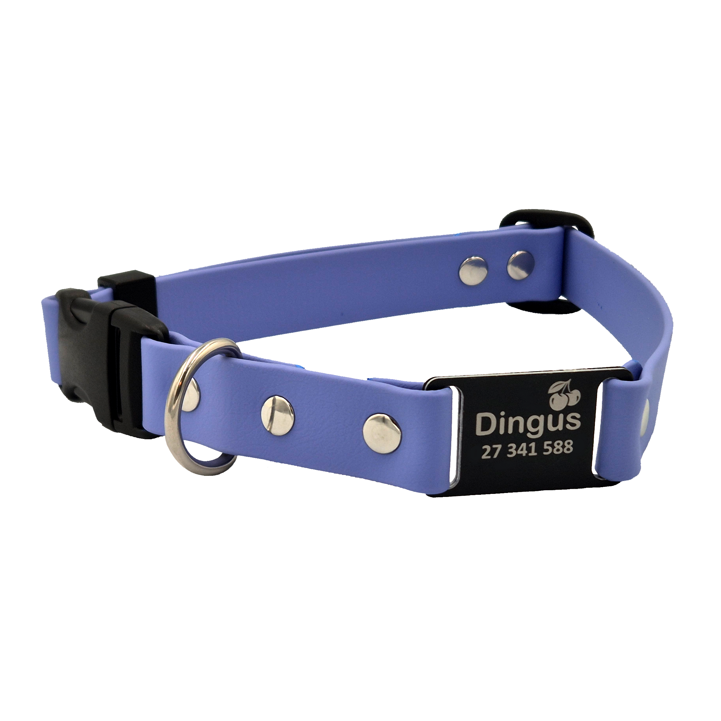 Quick Release Scrag Tag Collar - Periwinkle and Black Plastic